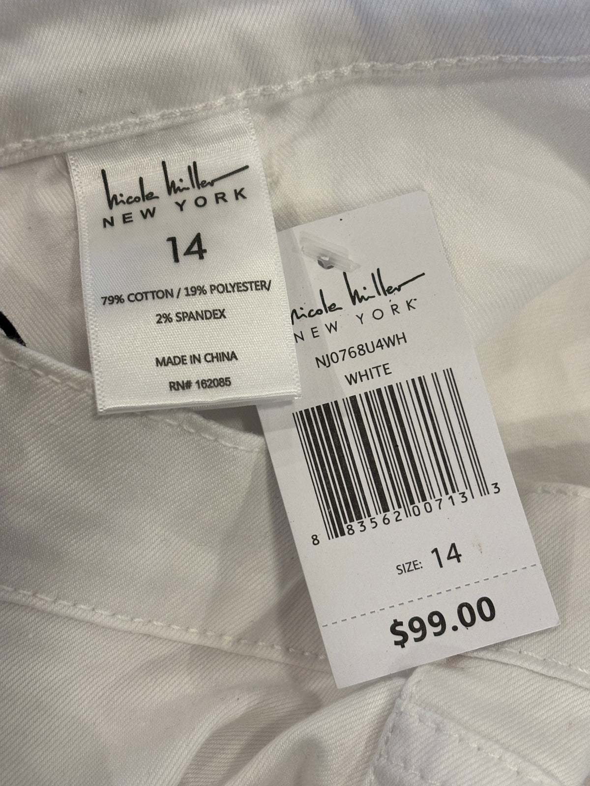 Nicole Miller New York Soho High Rise Ankle Boot Jean | White | Size 14 | New With Tags