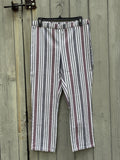 Free People Sun Dazed Striped Linen Blend Crop Pants | Burgundy Multi | Size 6 | Like New