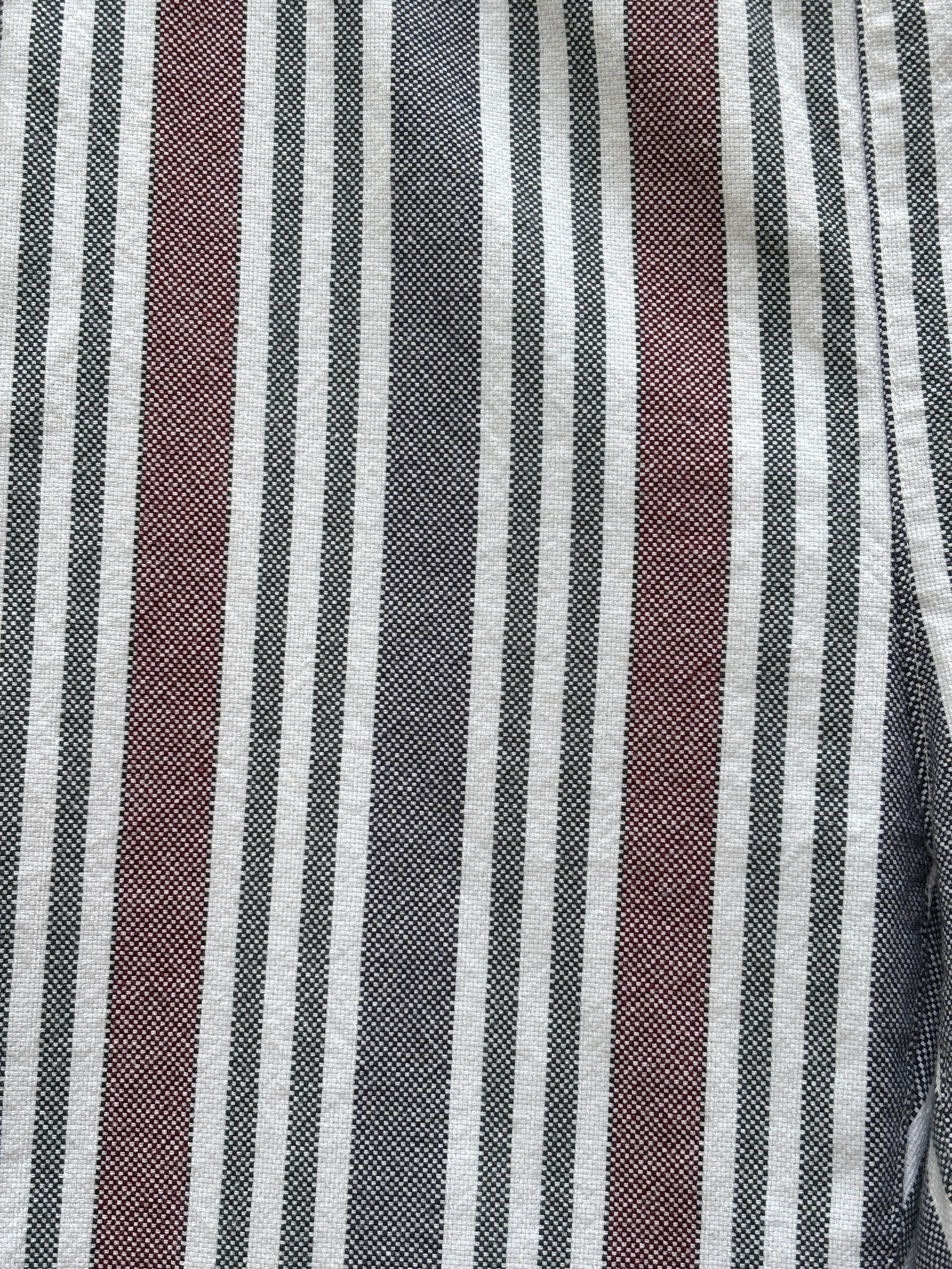 Free People Sun Dazed Striped Linen Blend Crop Pants | Burgundy Multi | Size 6 | Like New