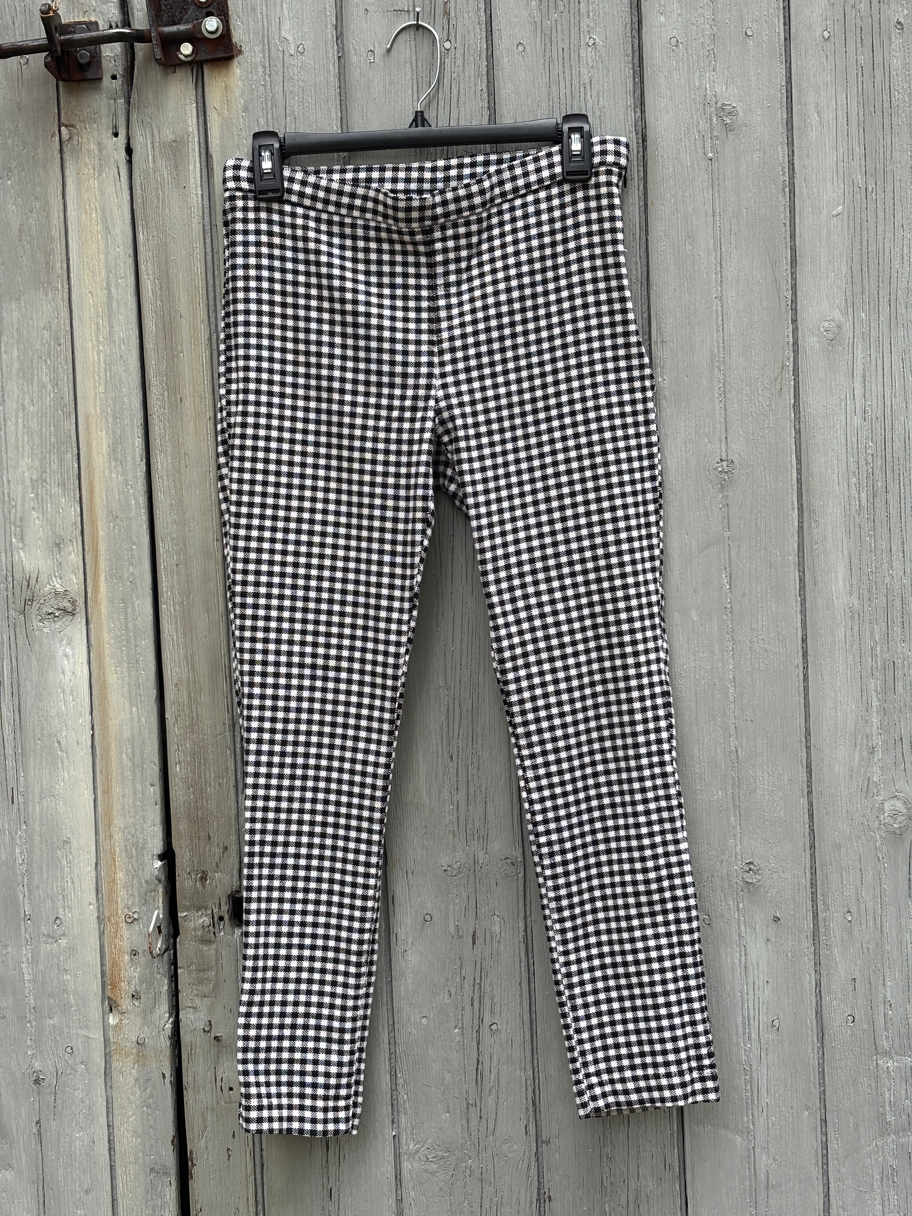 Free People Black & White Gingham Skinny Crop Pants | Size 6 | Like New