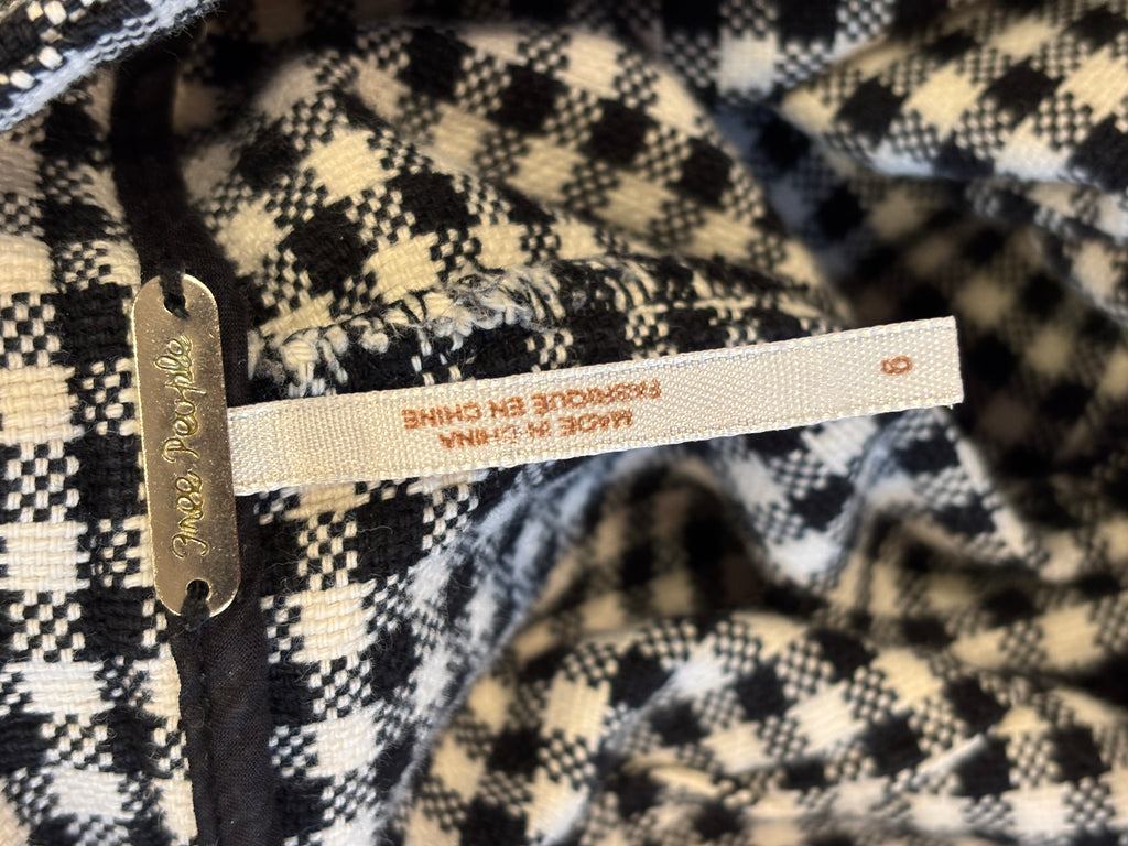 Free People Black & White Gingham Skinny Crop Pants | Size 6 | Like New
