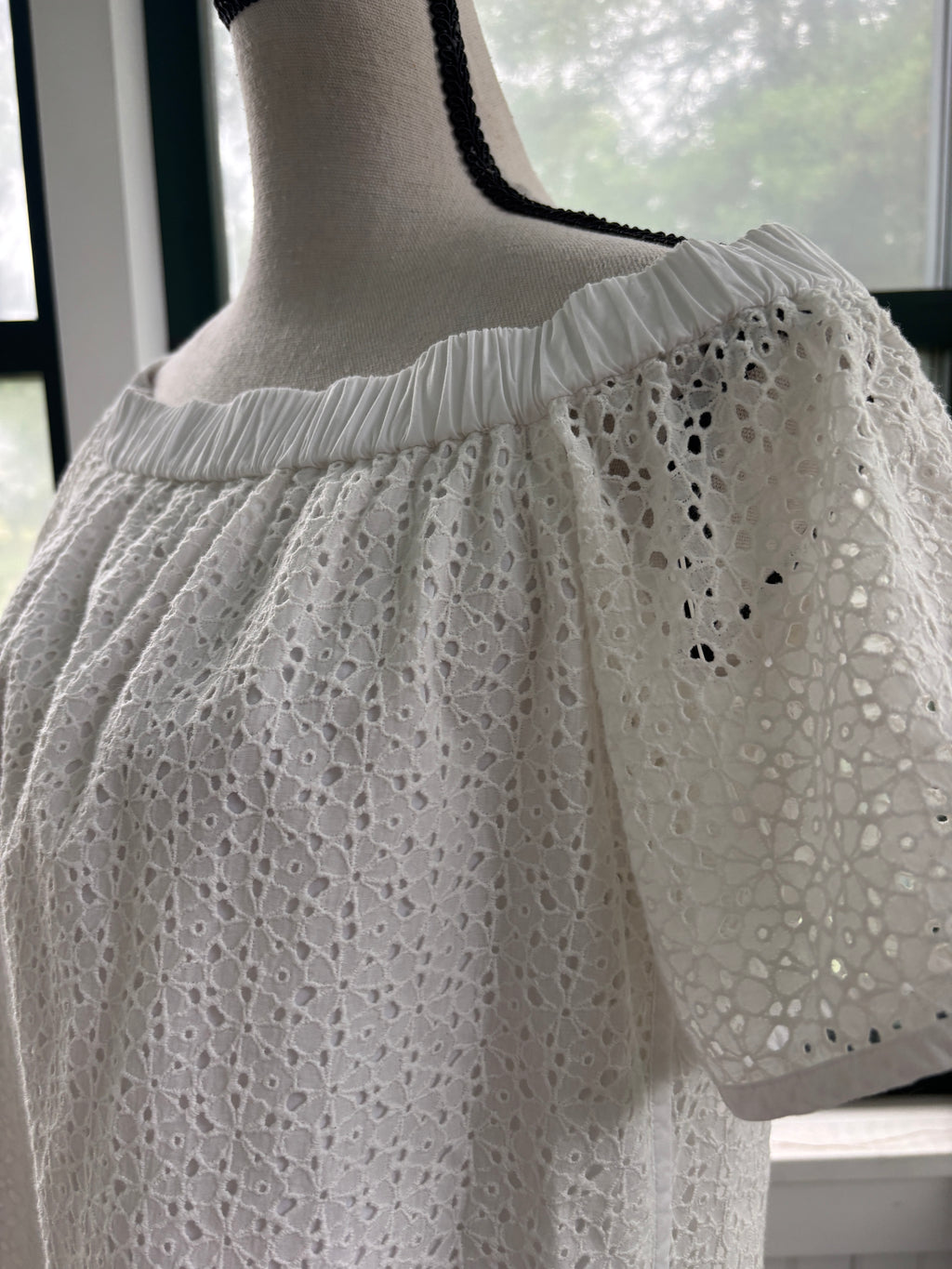 rag & bone Flavia White Eyelet Off-the-Shoulder Mini Dress | Size S/M | Like New