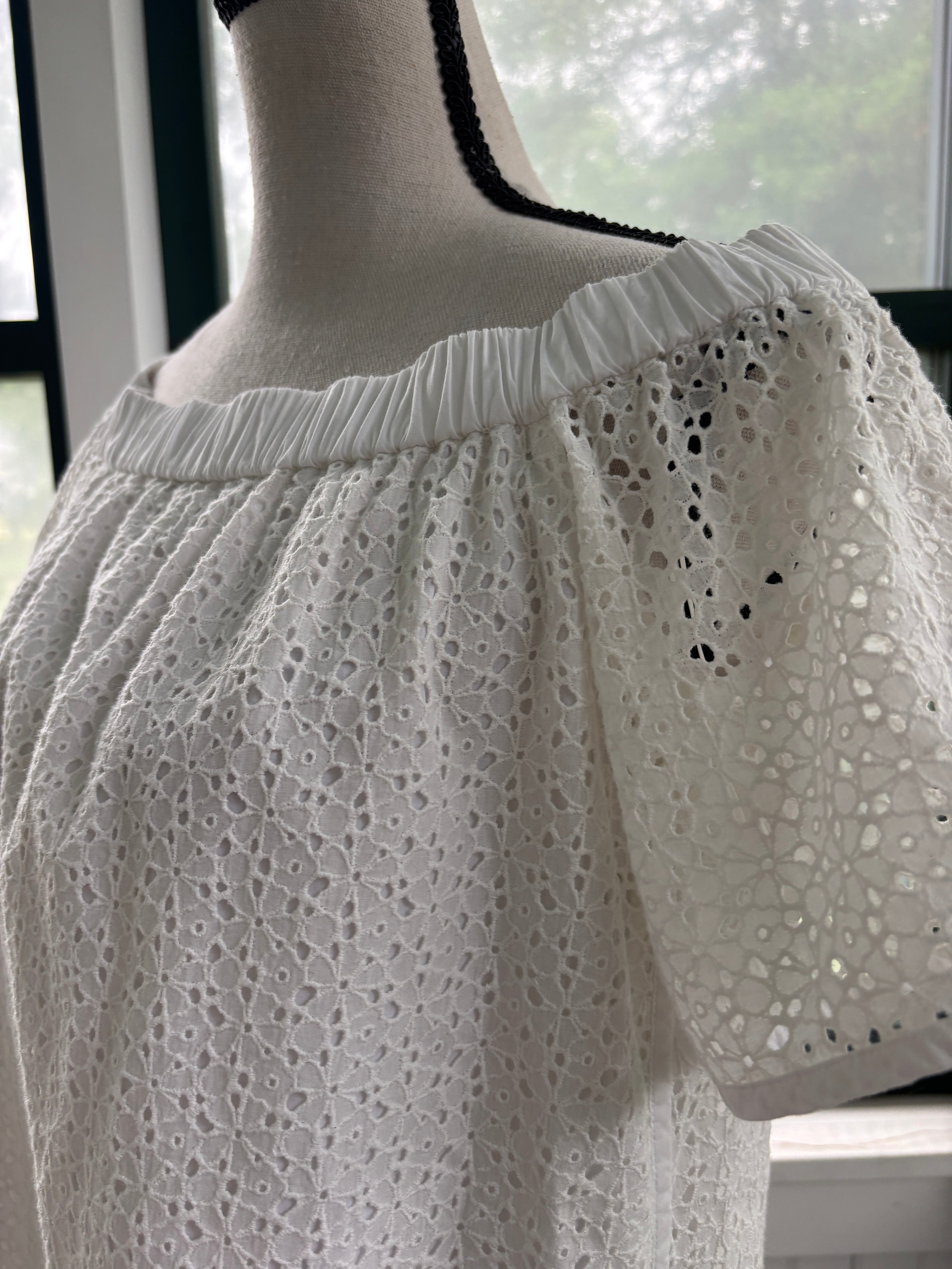 rag & bone Flavia White Eyelet Off-the-Shoulder Mini Dress | Size S/M | Like New