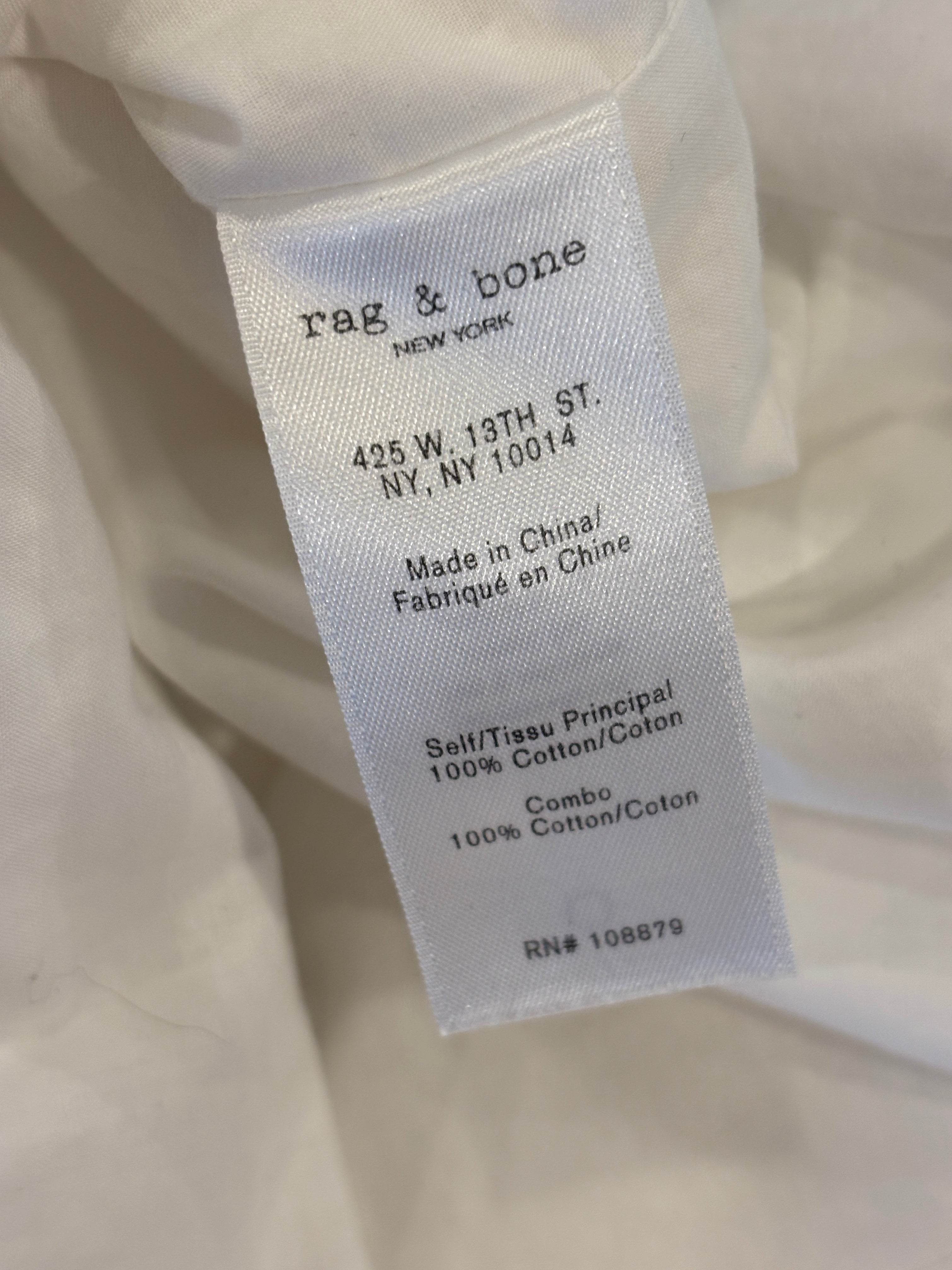 rag & bone Flavia White Eyelet Off-the-Shoulder Mini Dress | Size S/M | Like New