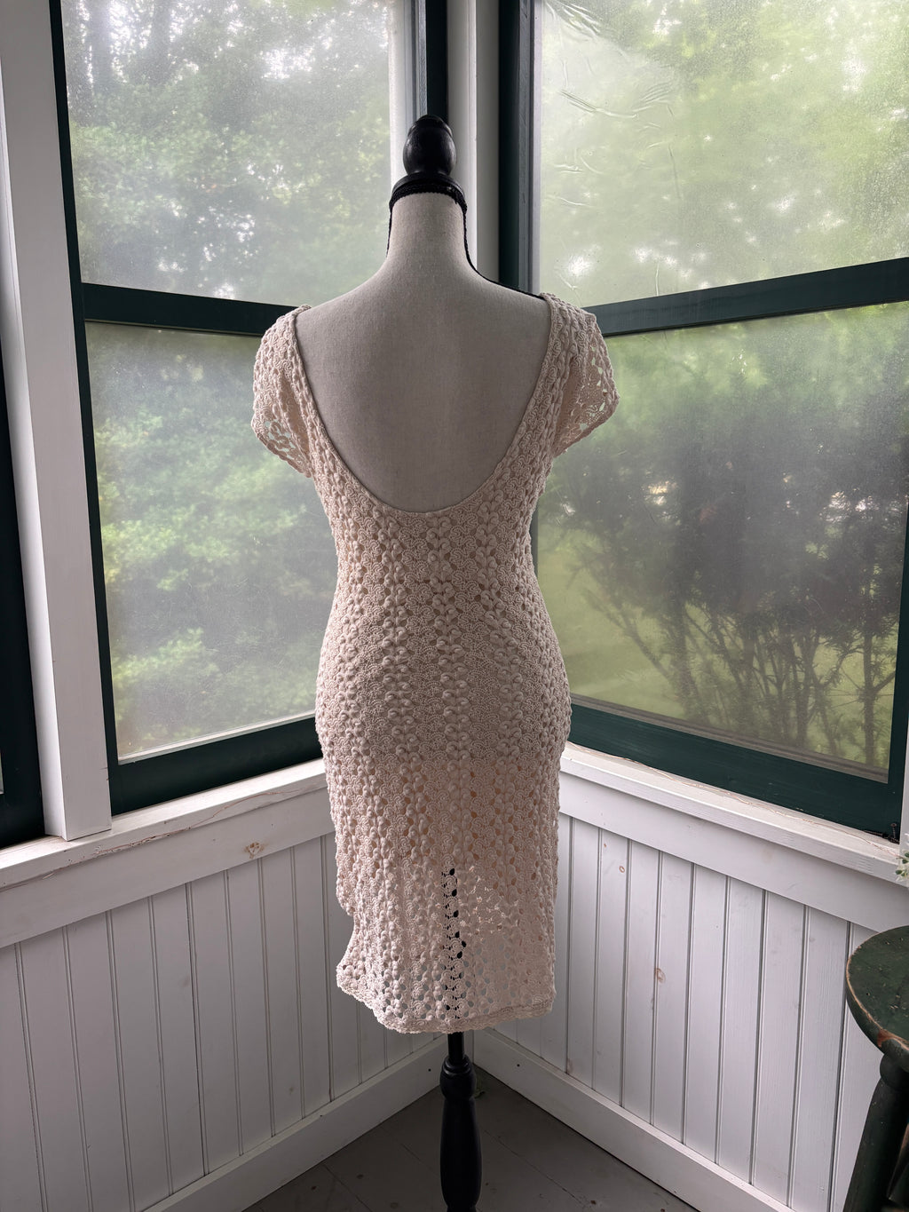 Free People Cream Crochet Lace Midi Dress | Cap Sleeve | Size SP | Like New