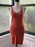 Free People Open-Back Knit Mini Dress | Terracotta | XS Petite | Like New