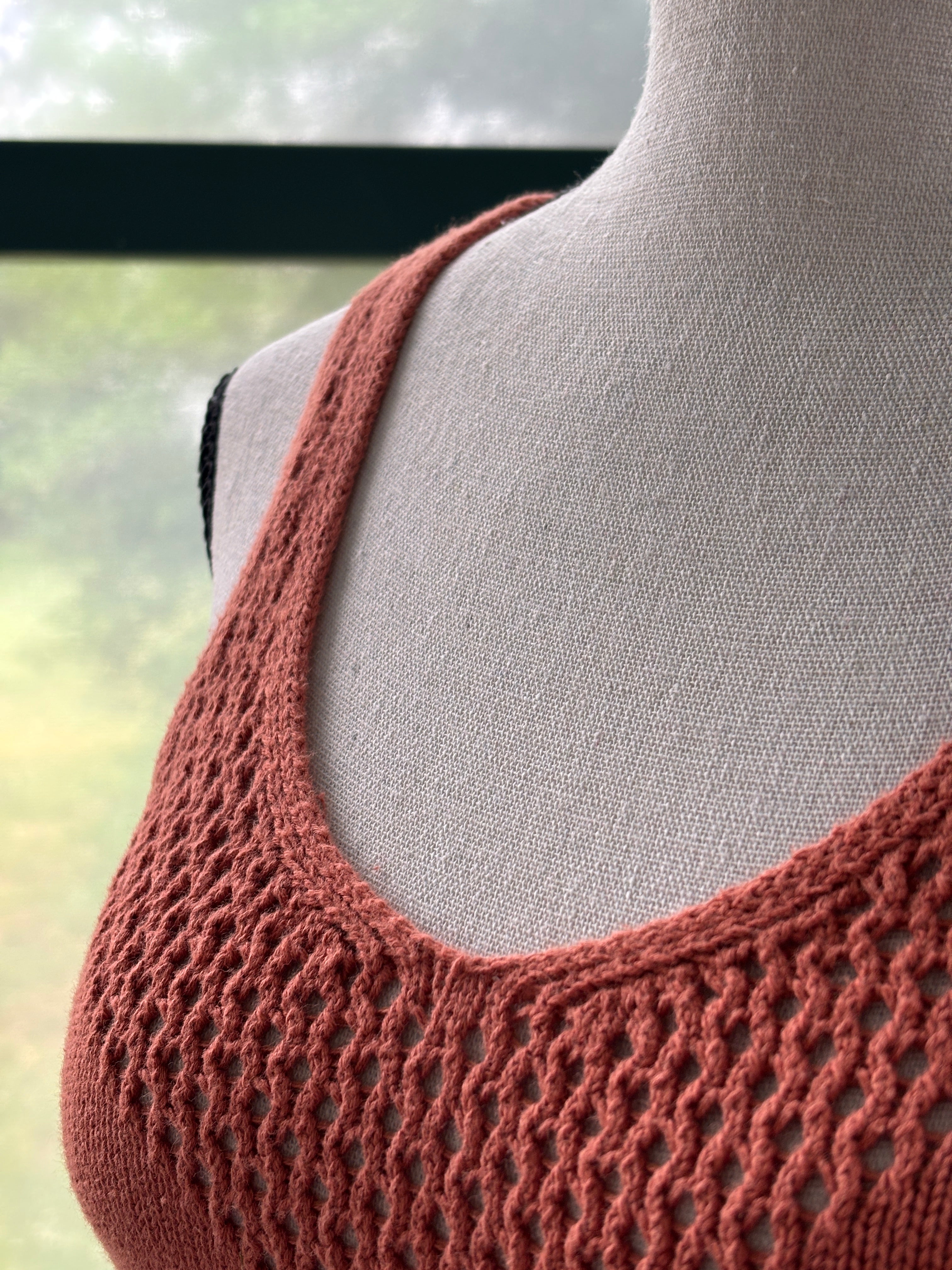 Free People Open-Back Knit Mini Dress | Terracotta | XS Petite | Like New