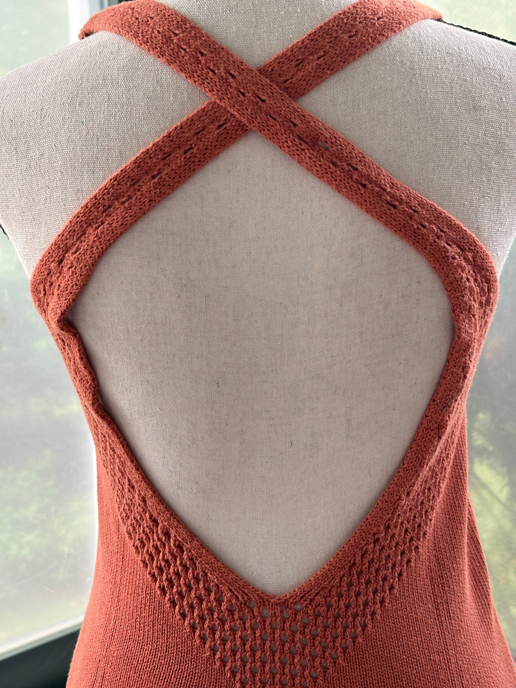Free People Open-Back Knit Mini Dress | Terracotta | XS Petite | Like New