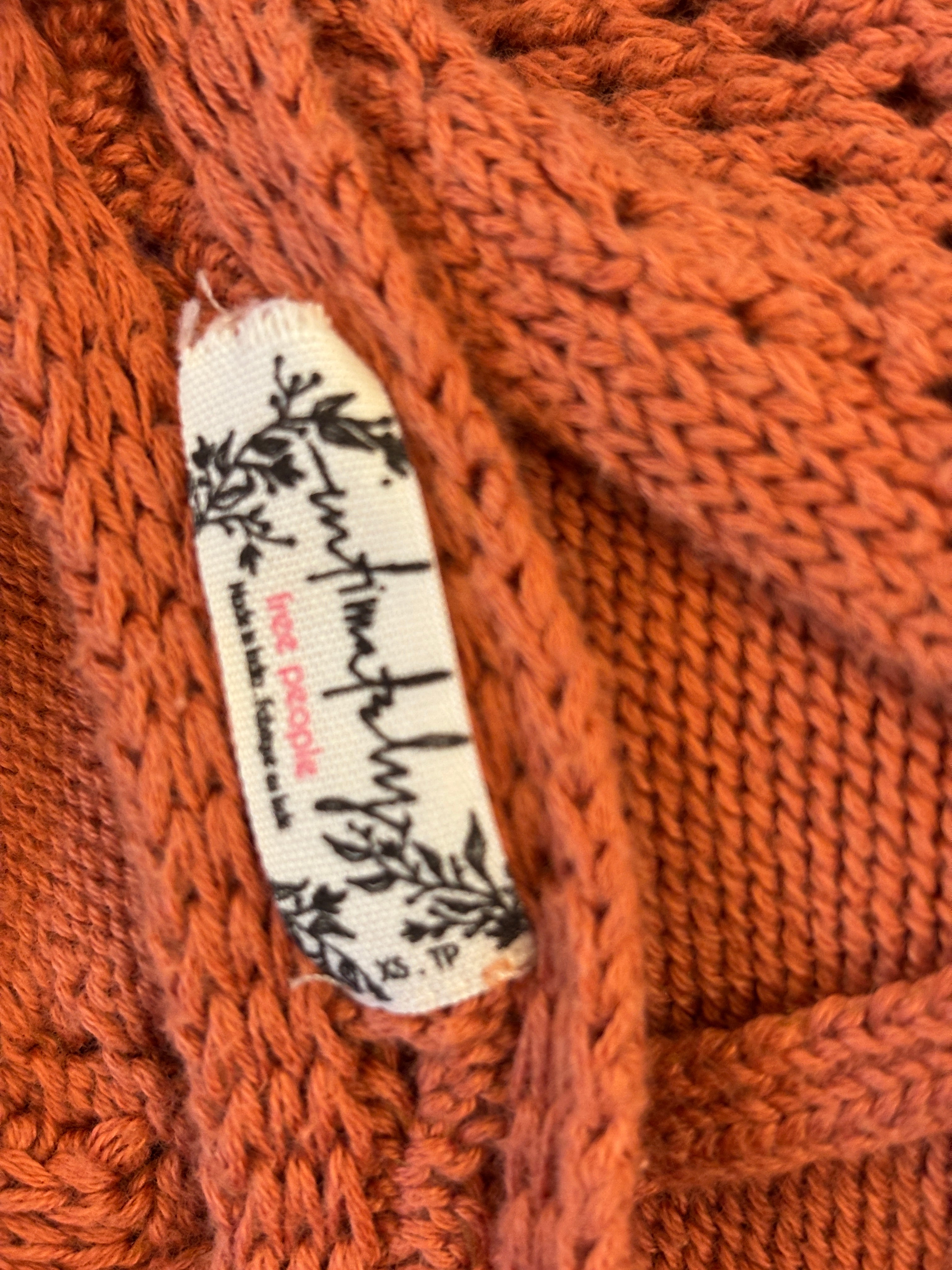 Free People Open-Back Knit Mini Dress | Terracotta | XS Petite | Like New