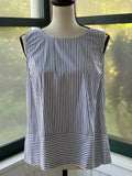 Vineyard Vines Navy & White Stripe Sleeveless Top | Back Bow Ruffle | Size 10 | Like New