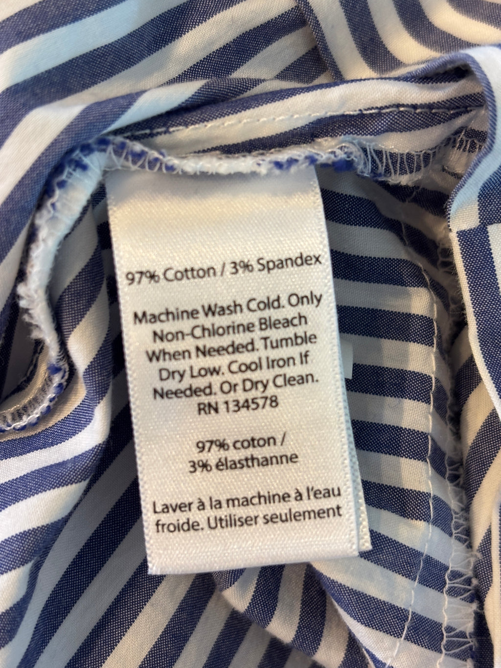 Vineyard Vines Navy & White Stripe Sleeveless Top | Back Bow Ruffle | Size 10 | Like New