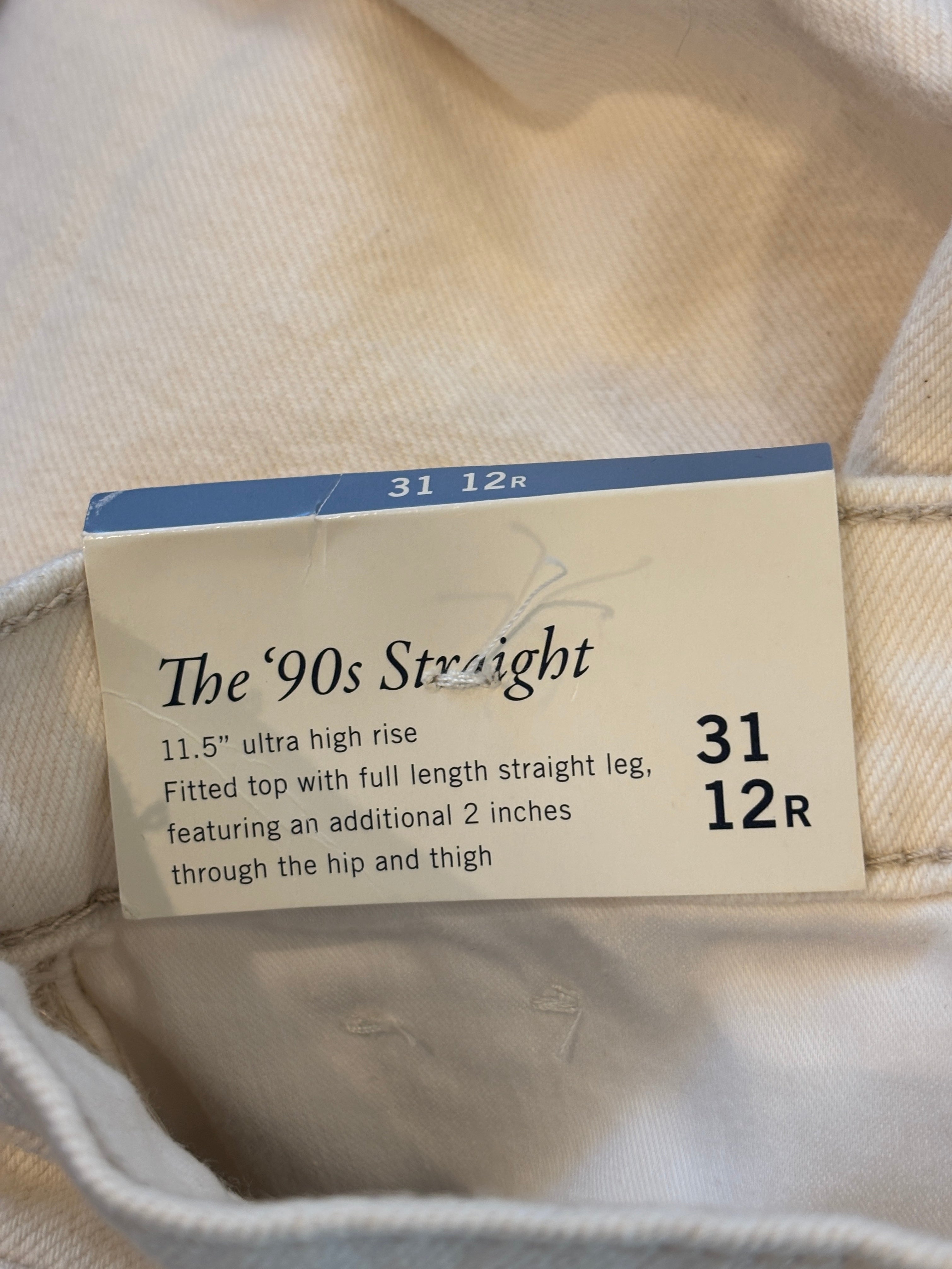 Abercrombie & Fitch Ultra High Rise Jeans | Cream | Curve Love | Size 31/12R | New with Tags