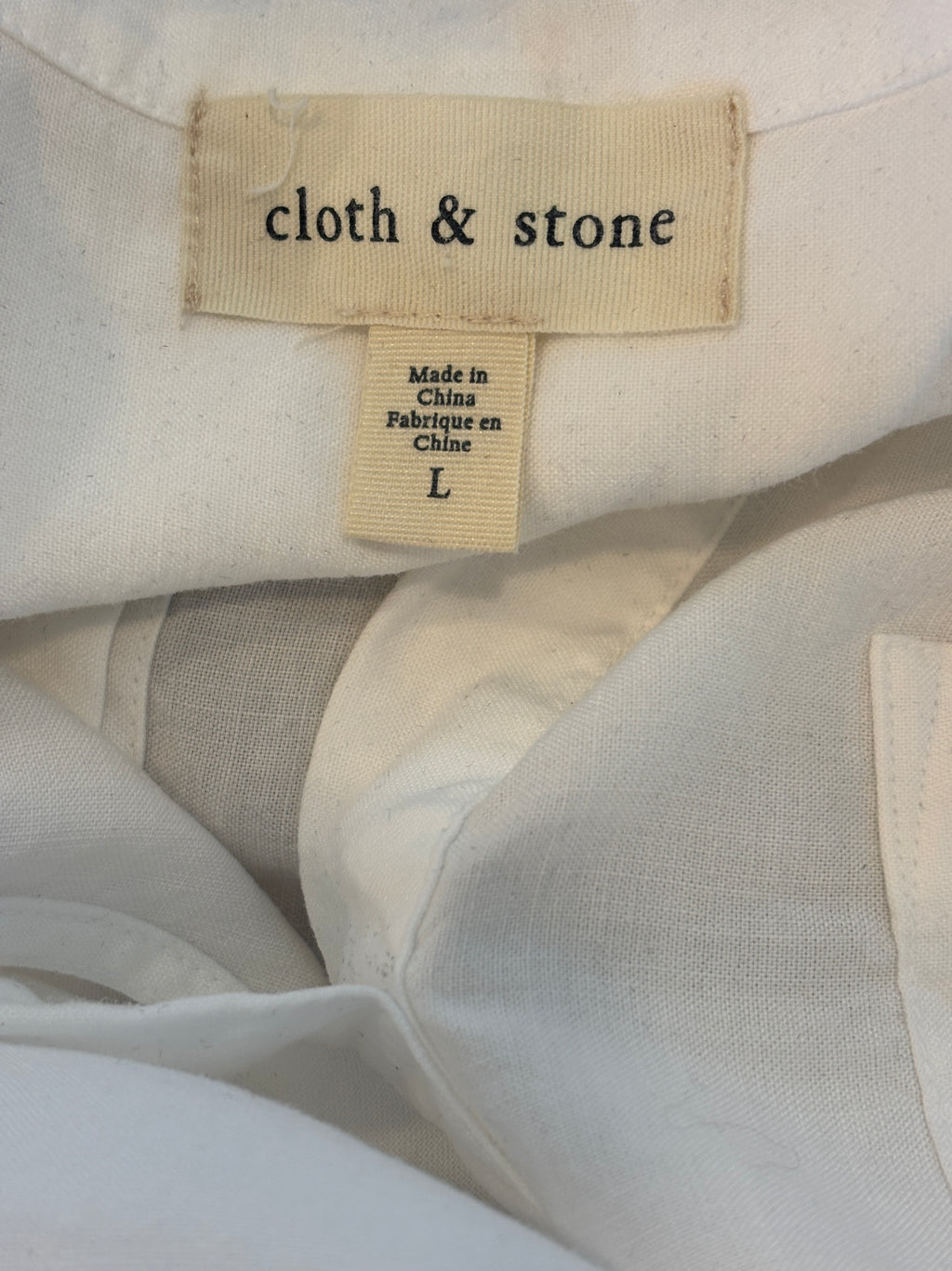 Cloth & Stone Star Embroidered Shirt Dress | White Tencel | Size L | Like New