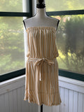 Cloth & Stone Strapless Stripe Mini Dress | Golden Yellow & Cream | Size L | Like New