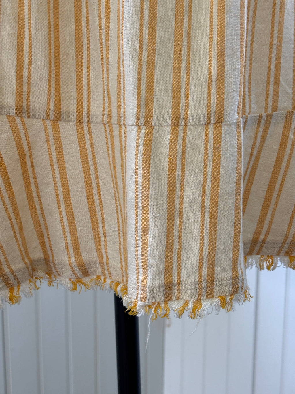 Cloth & Stone Strapless Stripe Mini Dress | Golden Yellow & Cream | Size L | Like New