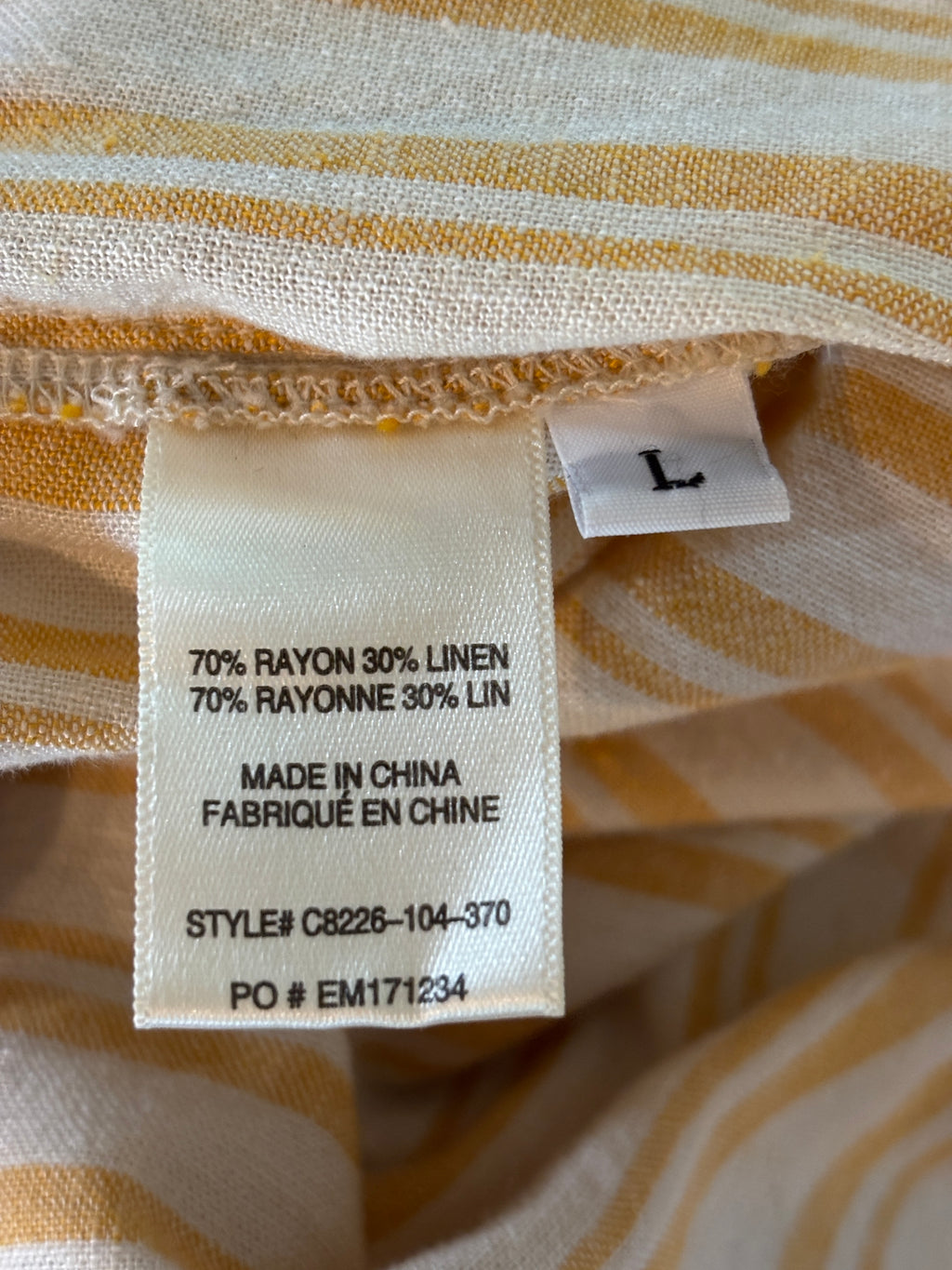 Cloth & Stone Strapless Stripe Mini Dress | Golden Yellow & Cream | Size L | Like New
