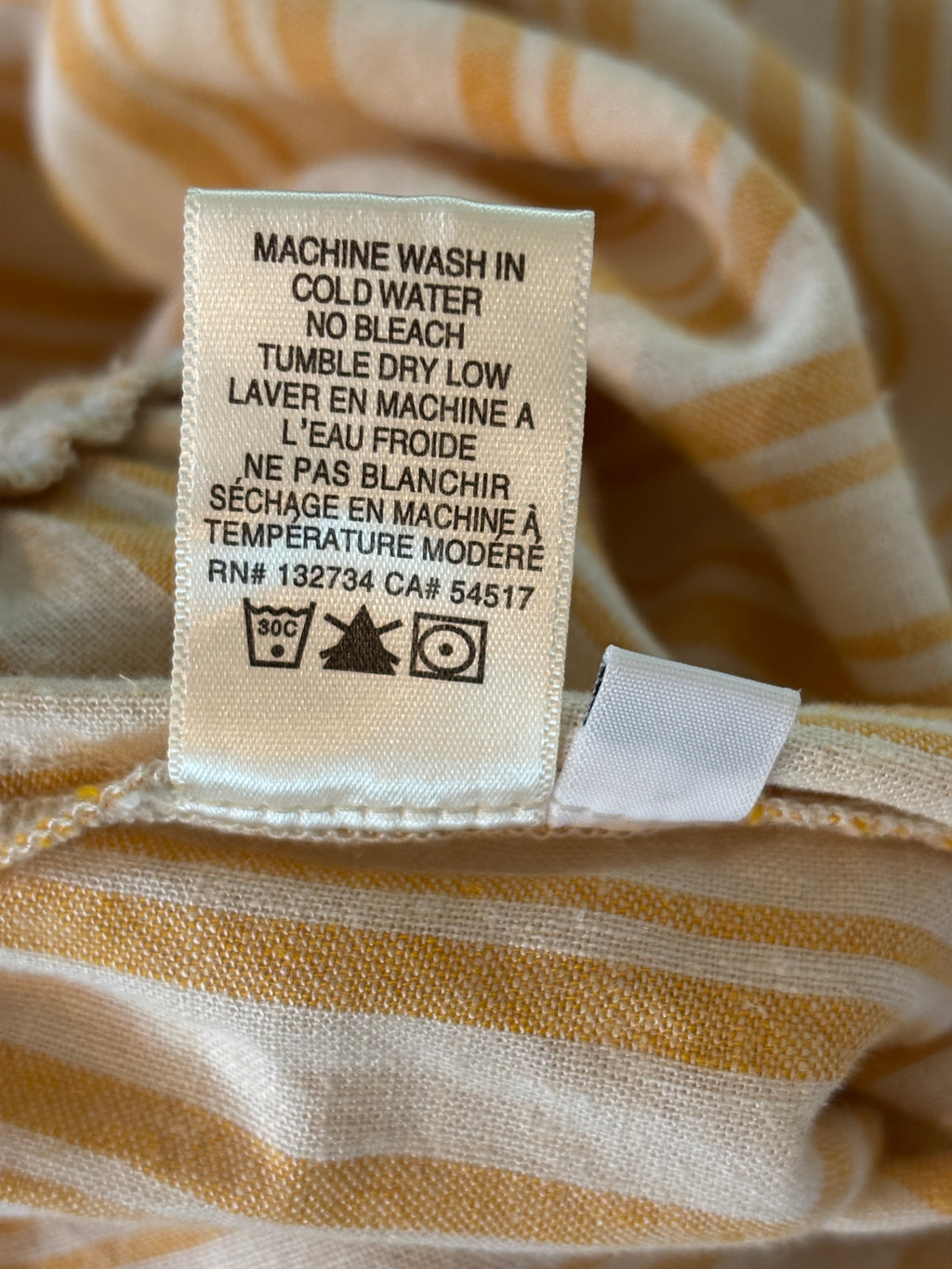 Cloth & Stone Strapless Stripe Mini Dress | Golden Yellow & Cream | Size L | Like New