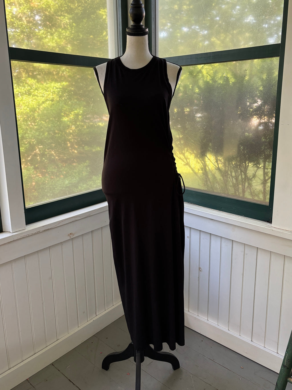 rag & bone Black Lace-Up Side Maxi Dress | Lyocell Cotton | Size S Petite | Like New