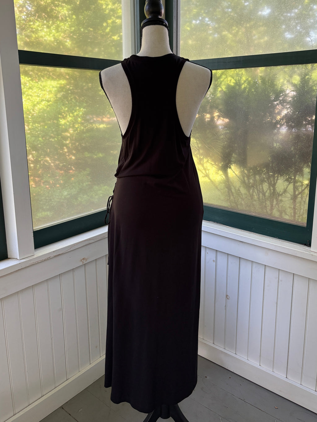 rag & bone Black Lace-Up Side Maxi Dress | Lyocell Cotton | Size S Petite | Like New