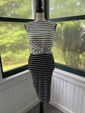 Bailey/44 Black & White Stripe Twist-Knot Midi Dress | Size M | Like New
