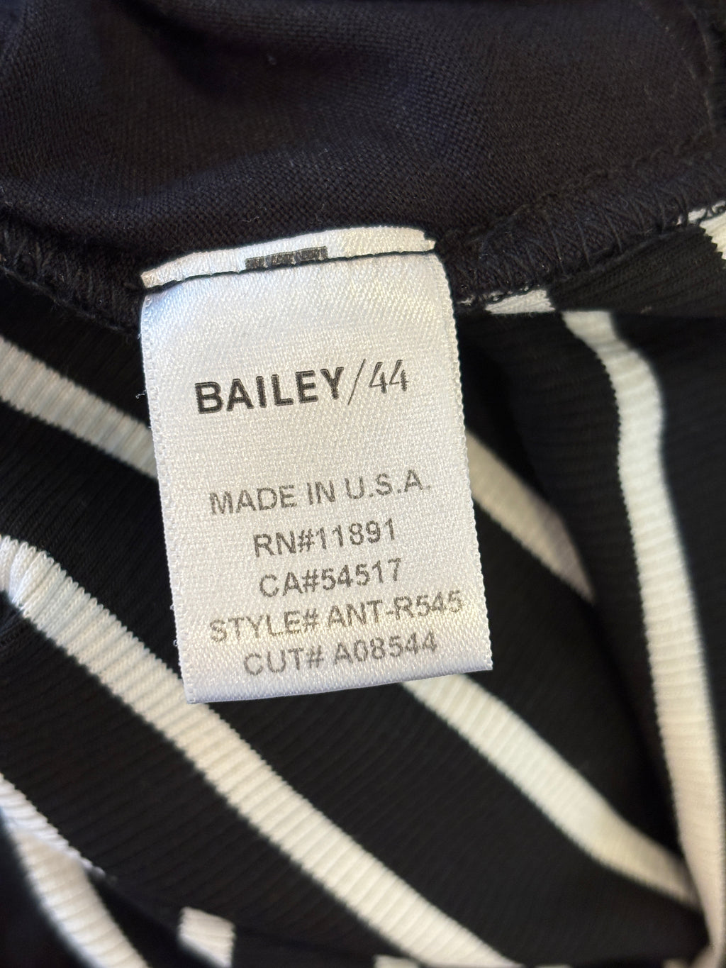 Bailey/44 Black & White Stripe Twist-Knot Midi Dress | Size M | Like New