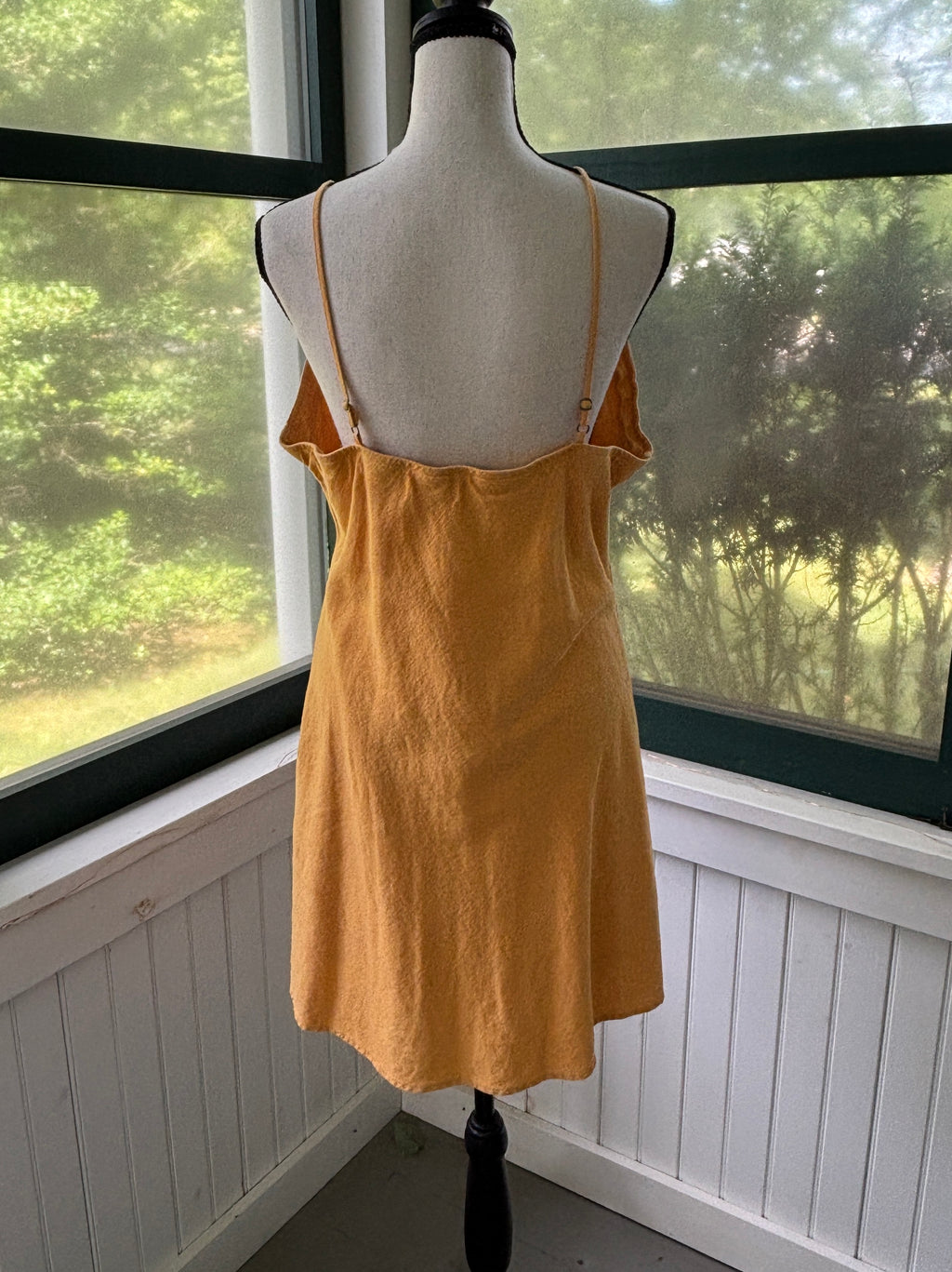 Abercrombie & Fitch Linen Blend Mini Dress | Marigold | Adjustable Straps | Size XL | Like New