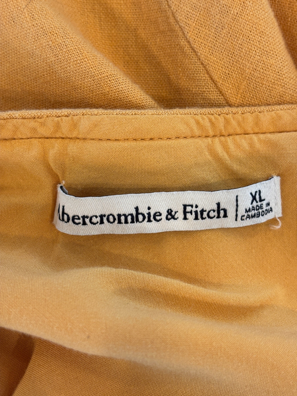 Abercrombie & Fitch Linen Blend Mini Dress | Marigold | Adjustable Straps | Size XL | Like New