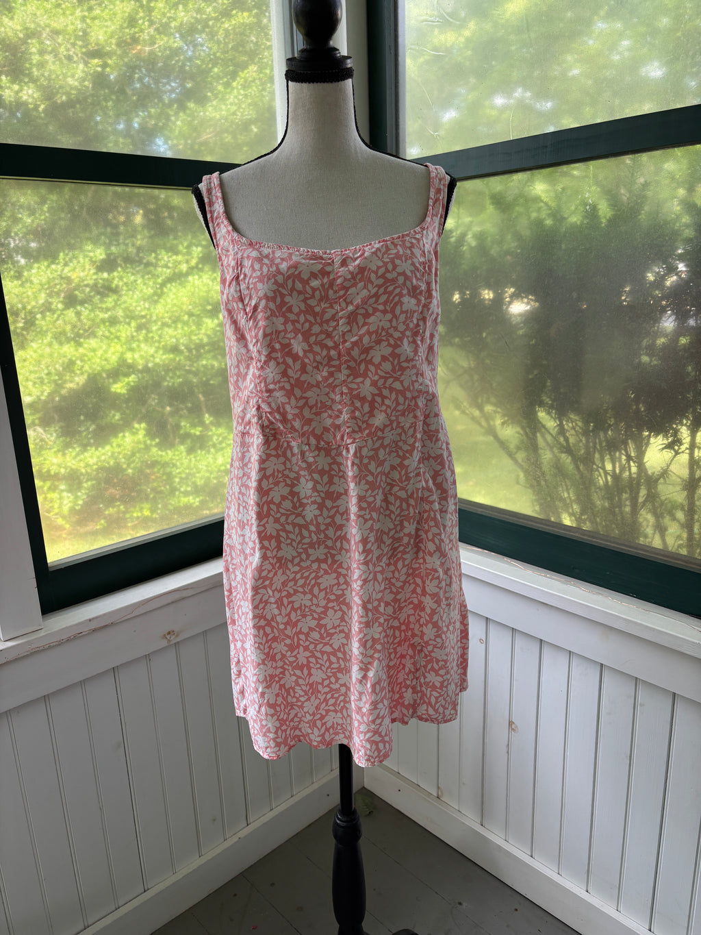 Abercrombie & Fitch Floral Mini Dress | Coral Pink | Smocked Back | Size XL | Like New