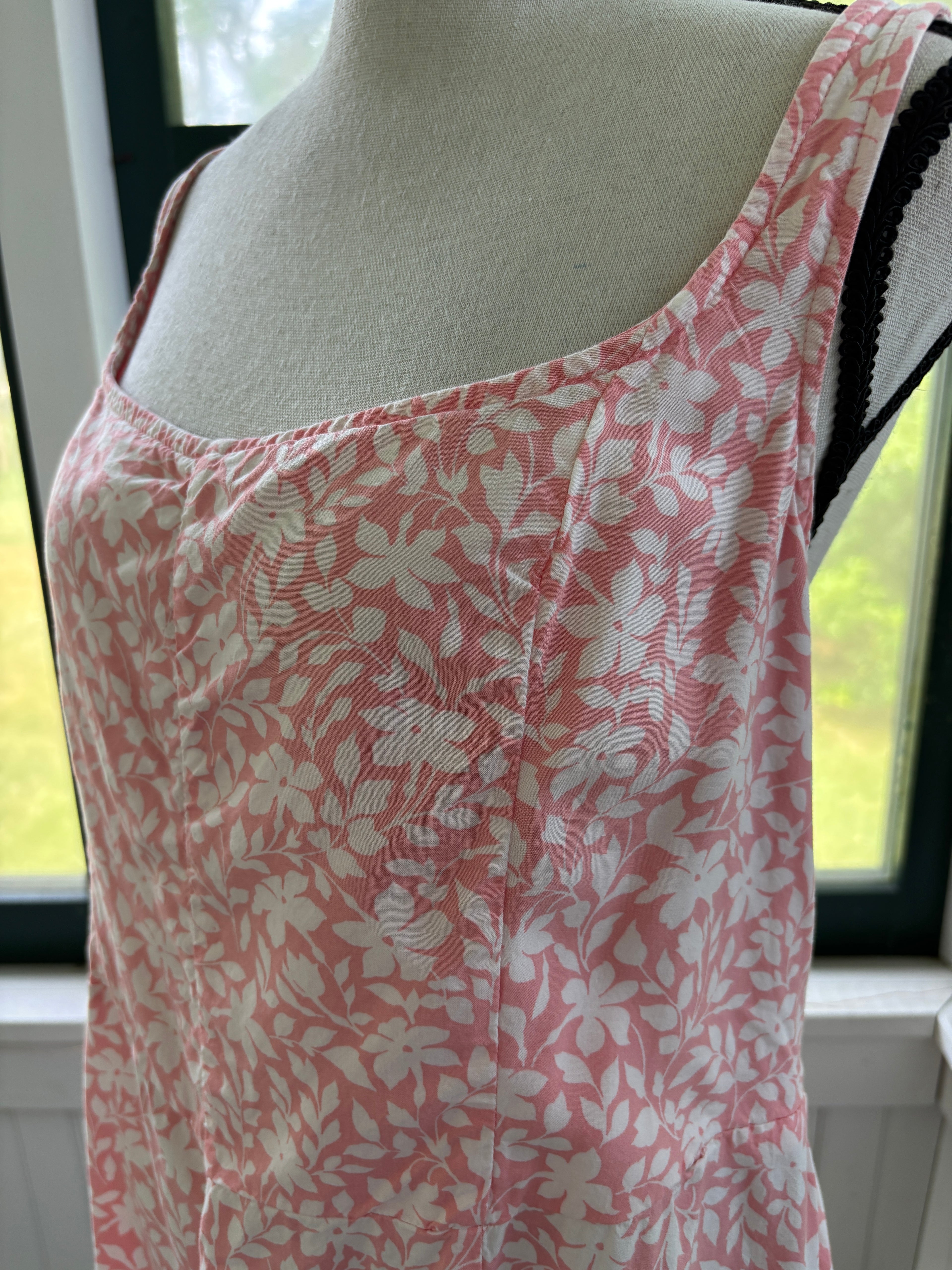 Abercrombie & Fitch Floral Mini Dress | Coral Pink | Smocked Back | Size XL | Like New