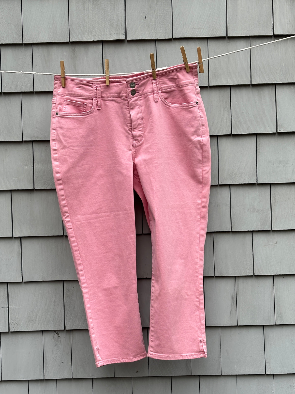 NYDJ Chloe Capri Jeans | Pink Aphrodite, Hollywood Waistband & Slits | Size 12 | New with Tags