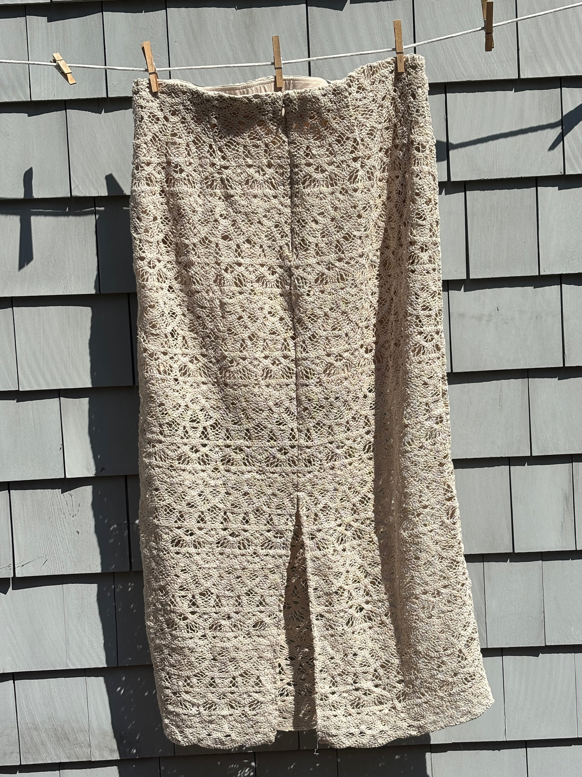 LOFT Crochet Lace Midi Skirt | Natural, Fully Lined | Size 18 | New with Tags