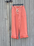 Calypso St. Barth Wide-Leg Linen Pants | Terracotta | Size M | Like New