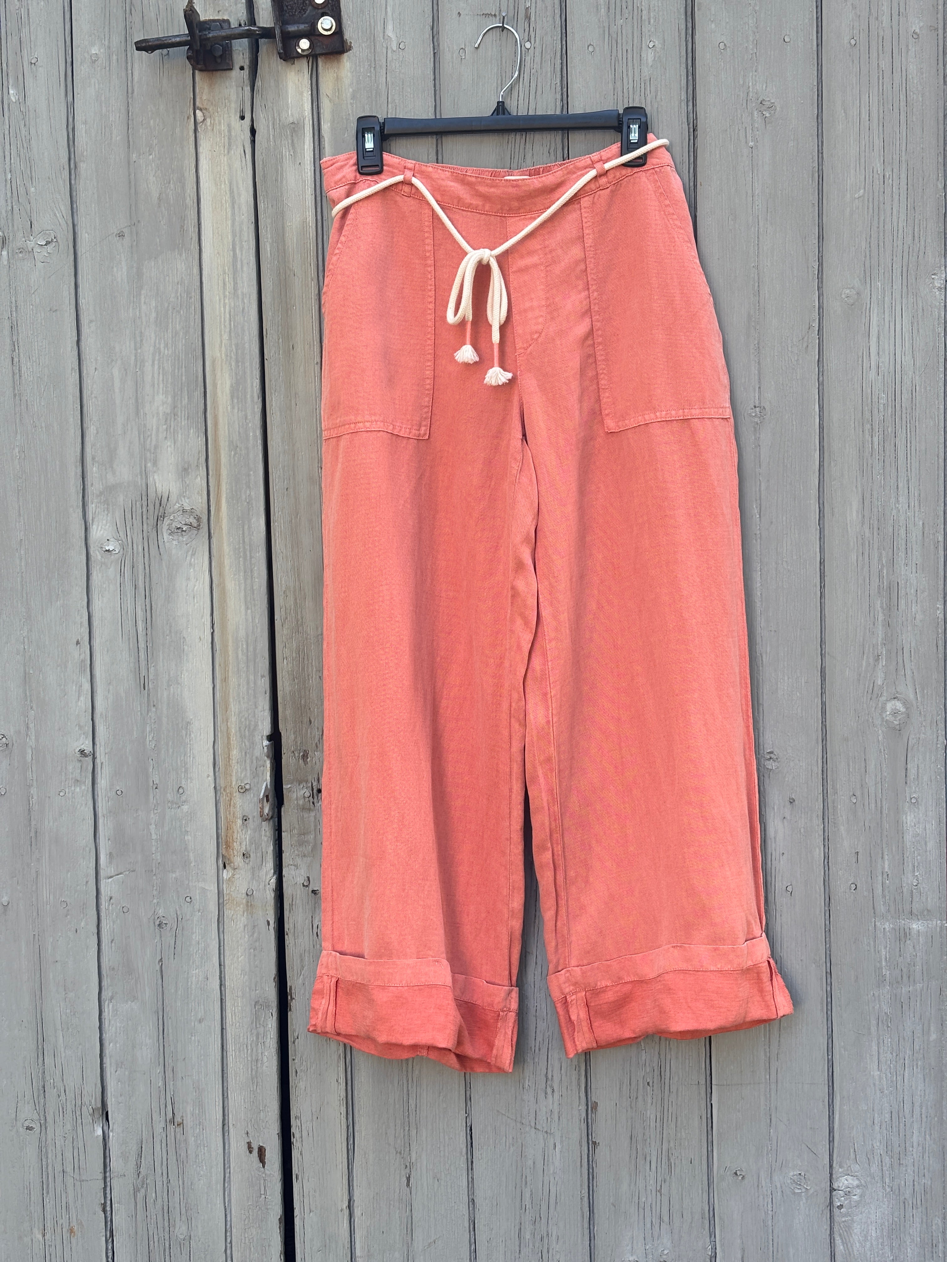 Calypso St. Barth Wide-Leg Linen Pants | Terracotta | Size M | Like New
