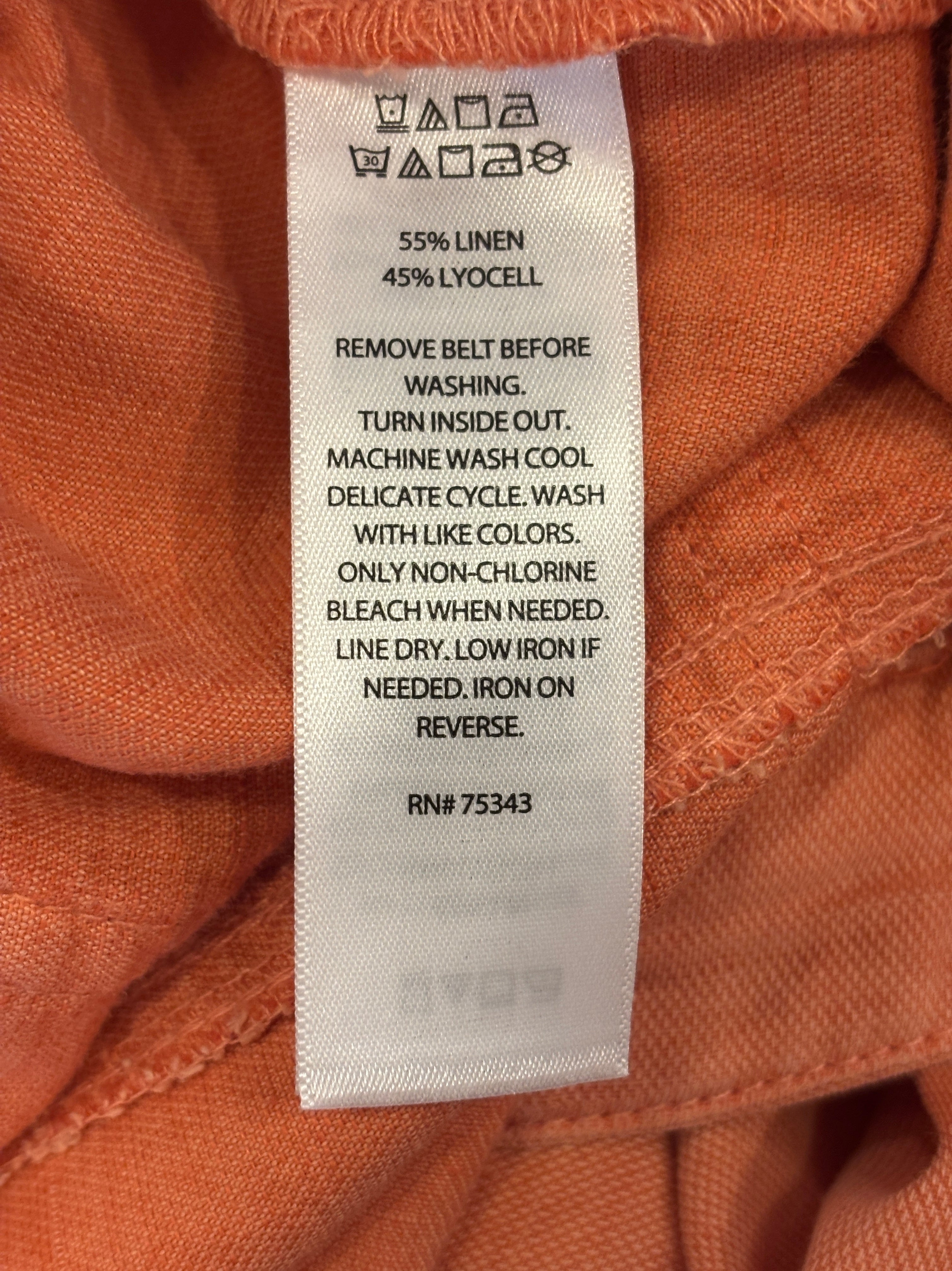Calypso St. Barth Wide-Leg Linen Pants | Terracotta | Size M | Like New