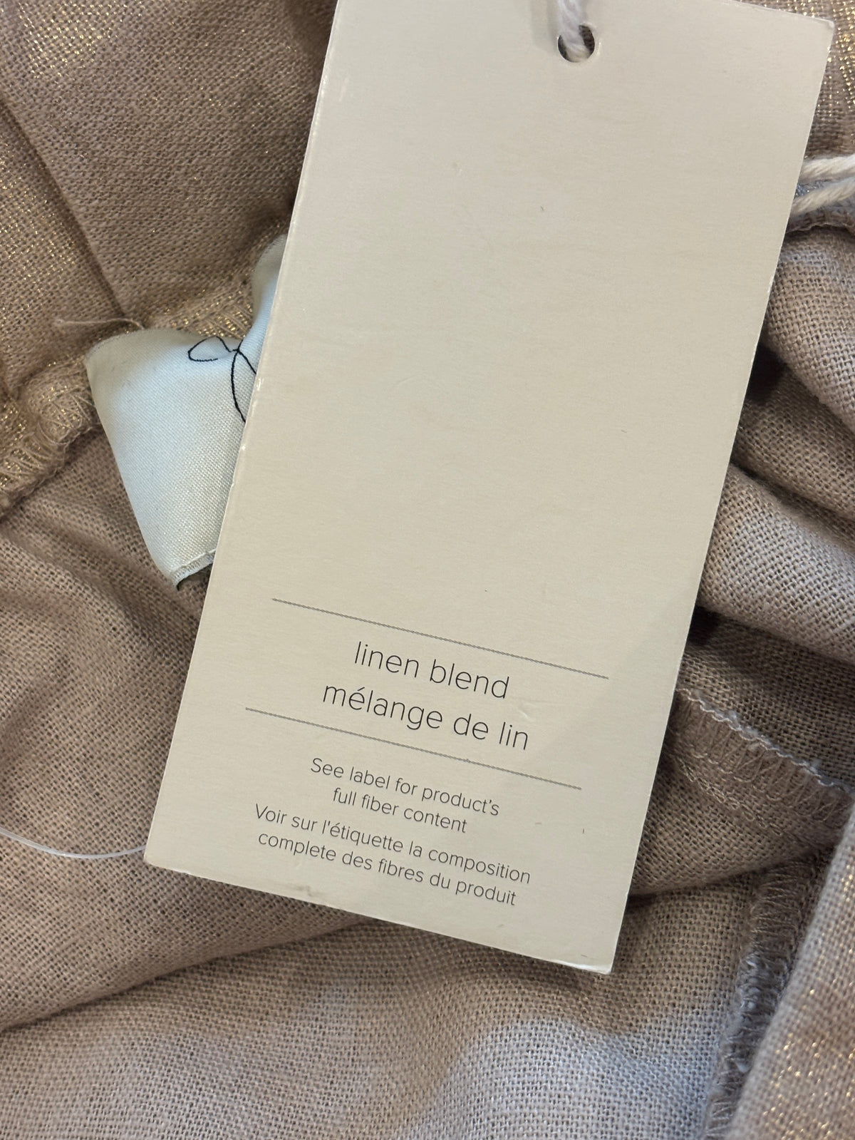 Joie Metallic Linen Wide-Leg Pants | Rose Gold | Size L | New with Tags