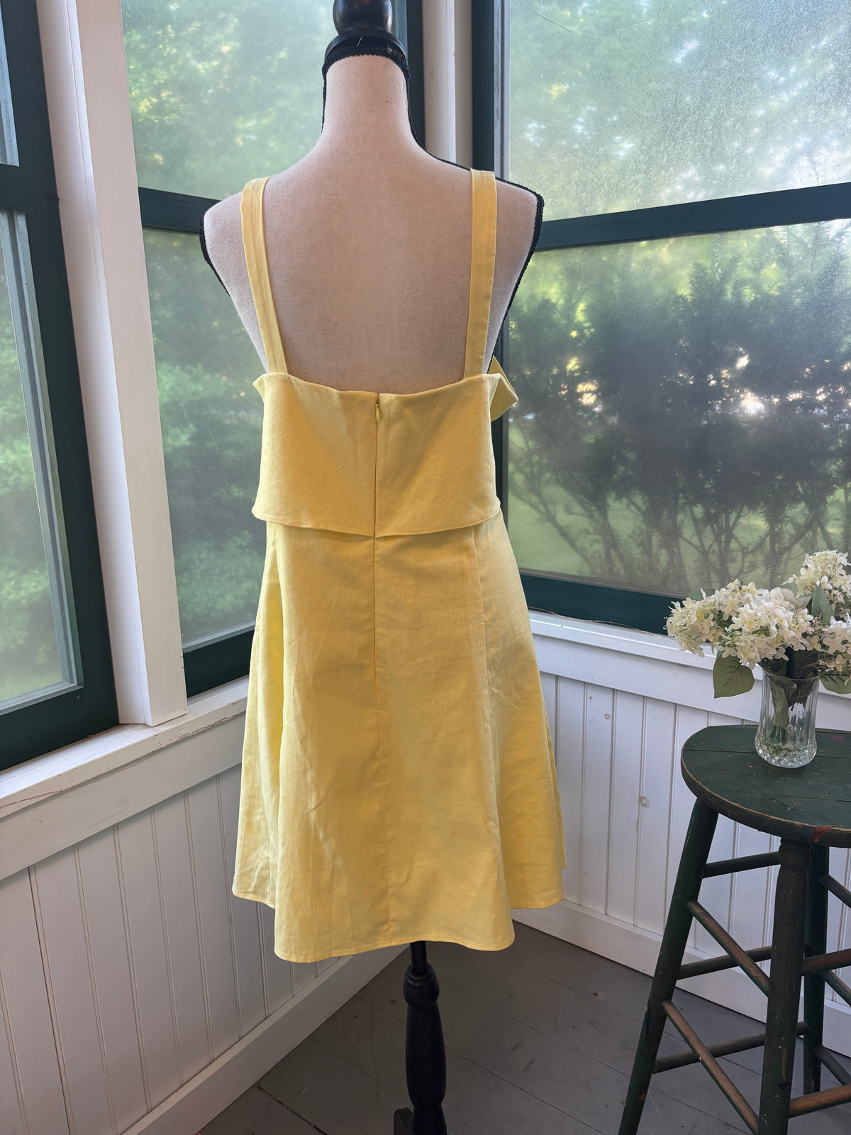 Banana Republic Linen Blend Flounce Mini Dress | Butter Yellow | Size 14 | New with Tags