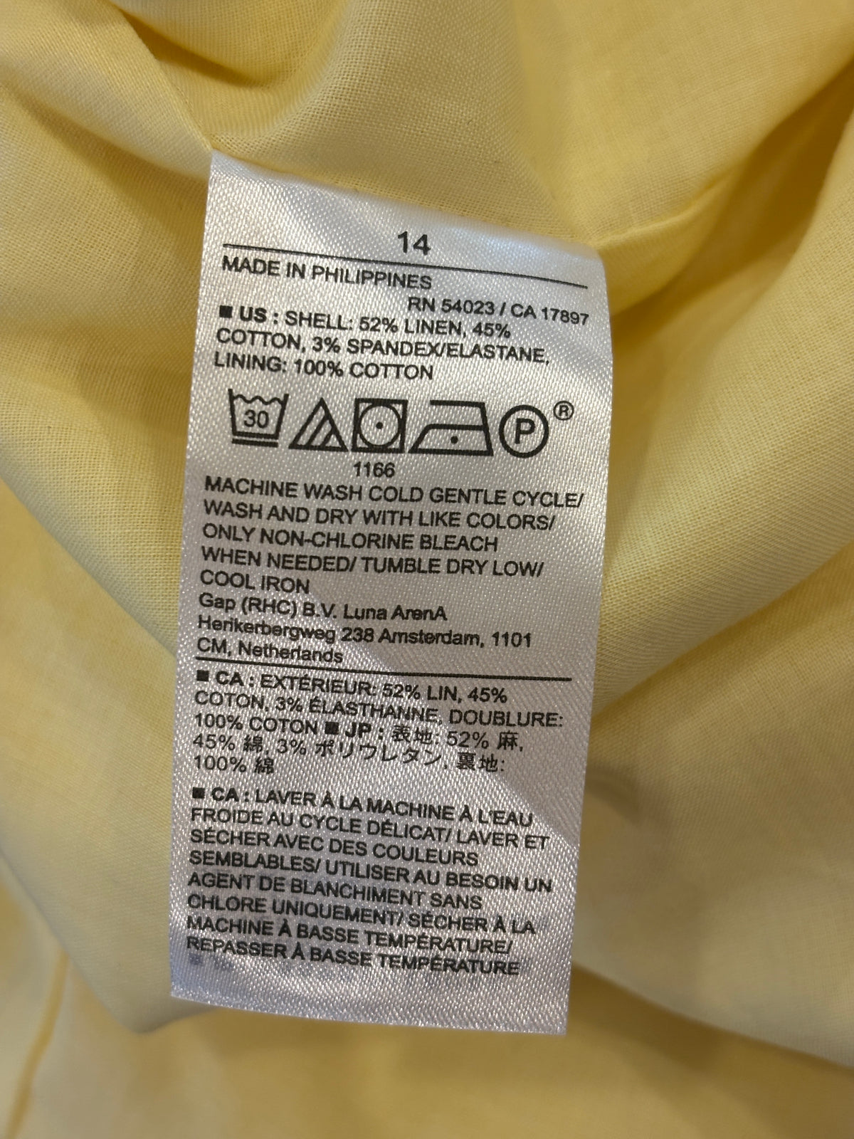 Banana Republic Linen Blend Flounce Mini Dress | Butter Yellow | Size 14 | New with Tags