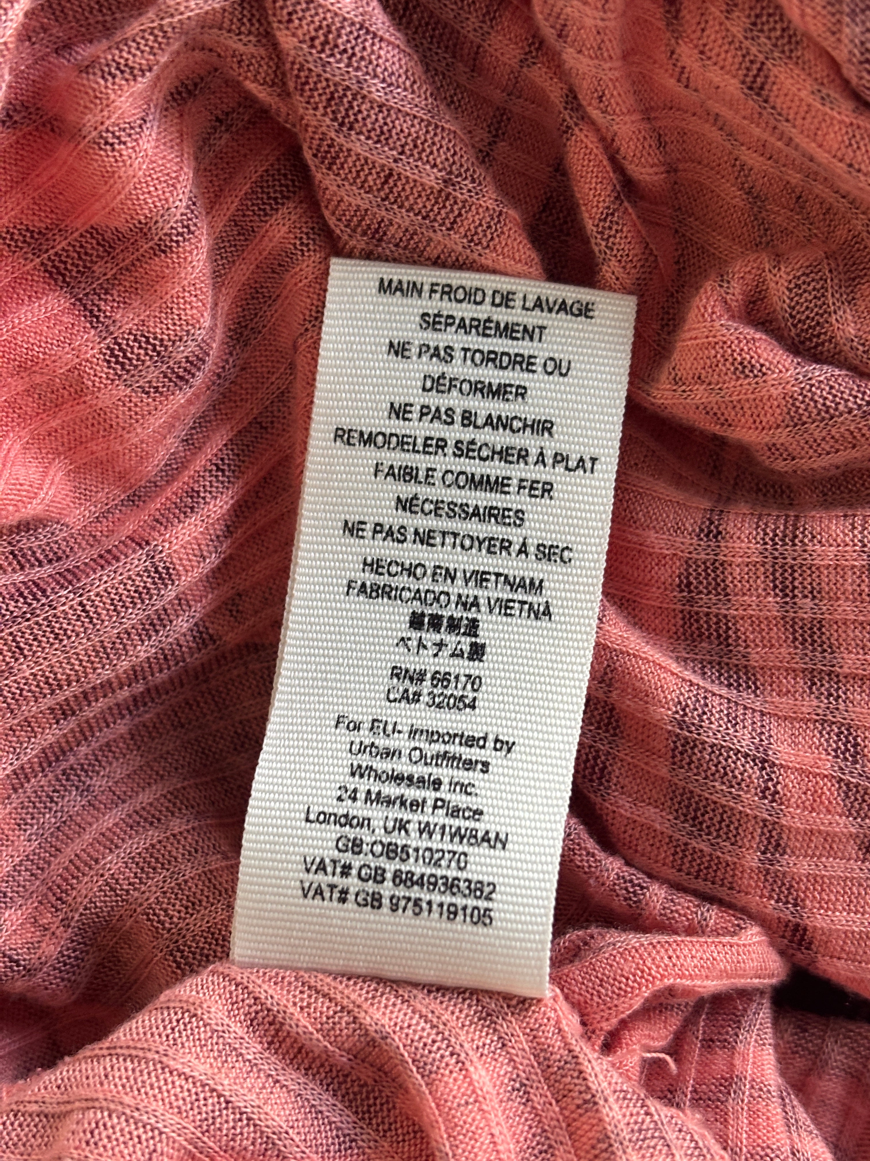 Ecote Crisscross Cutout Tank | Mauve & Coral Butterfly Print | Size S | Like New
