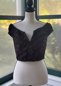 Free People Black Eyelet Off-Shoulder Smocked Crop Top | Size M | Like New