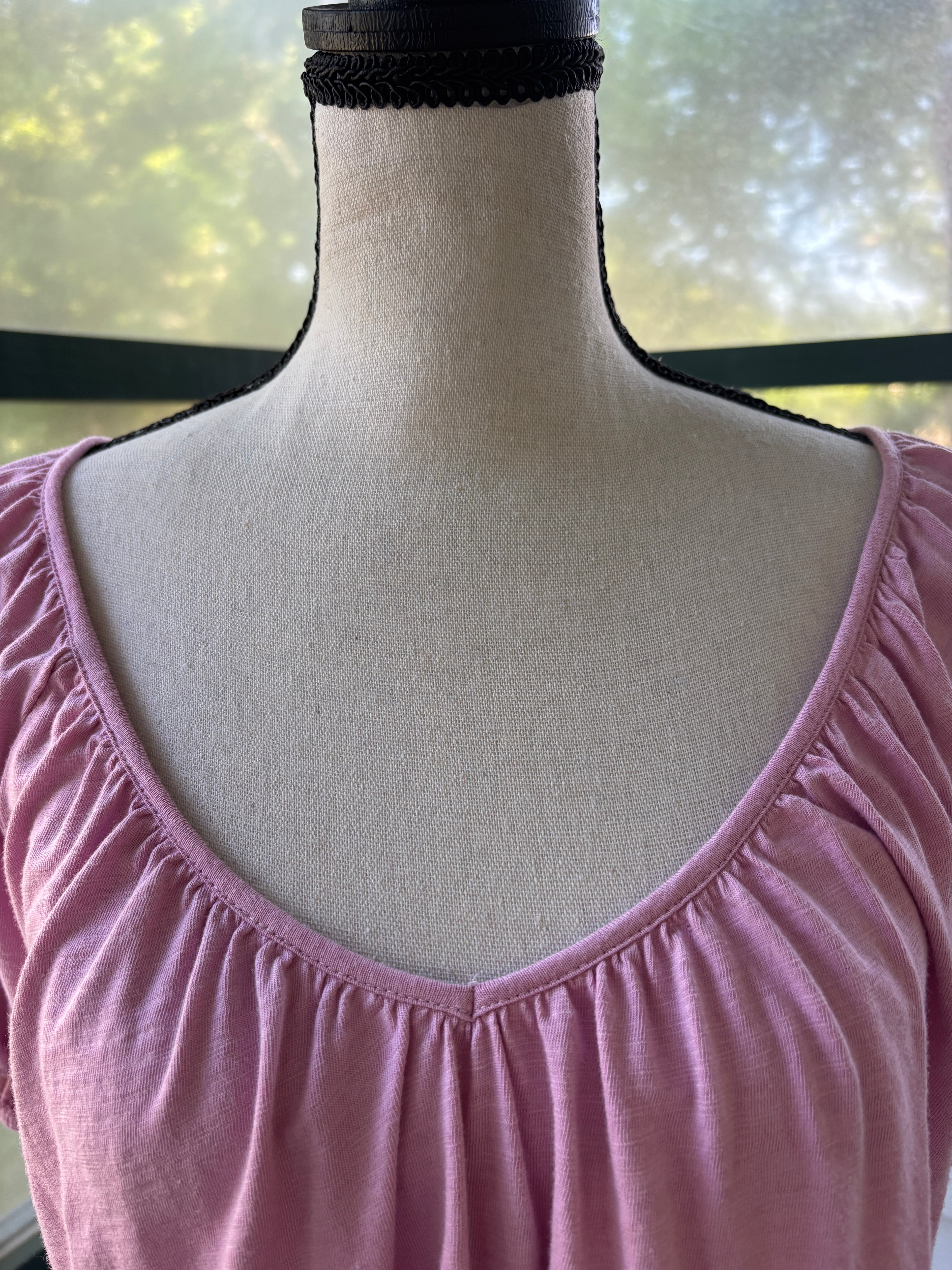 Boden Mauve Puff Sleeve Scoop Neck Top | Size US 4 | Like New