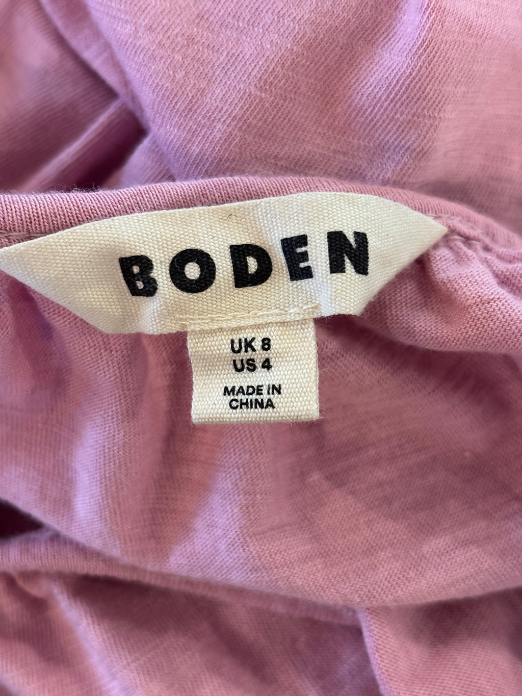 Boden Mauve Puff Sleeve Scoop Neck Top | Size US 4 | Like New