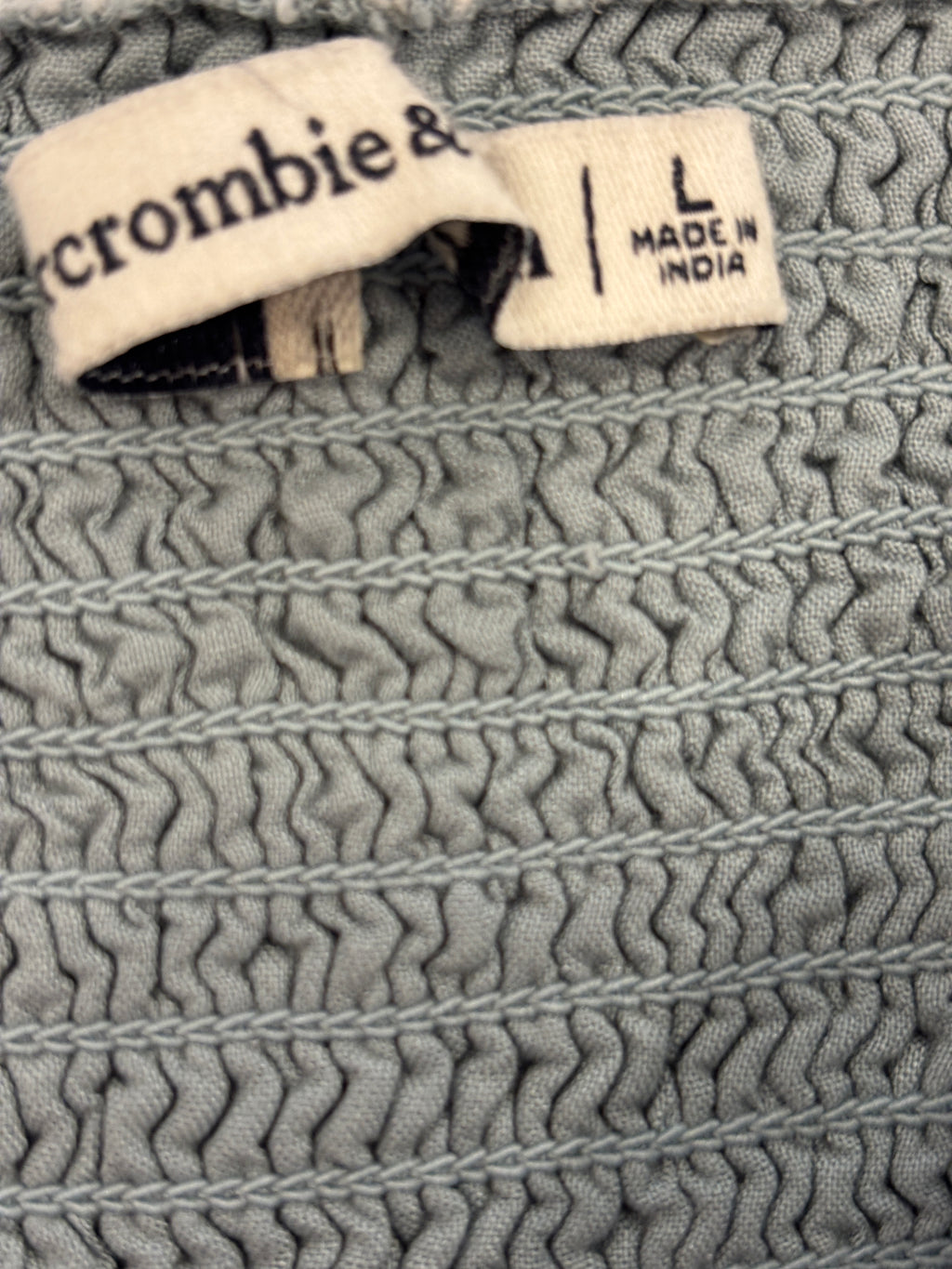 Abercrombie & Fitch Blue Floral Linen Blend Cross-Front Crop Top | Size L | Like New