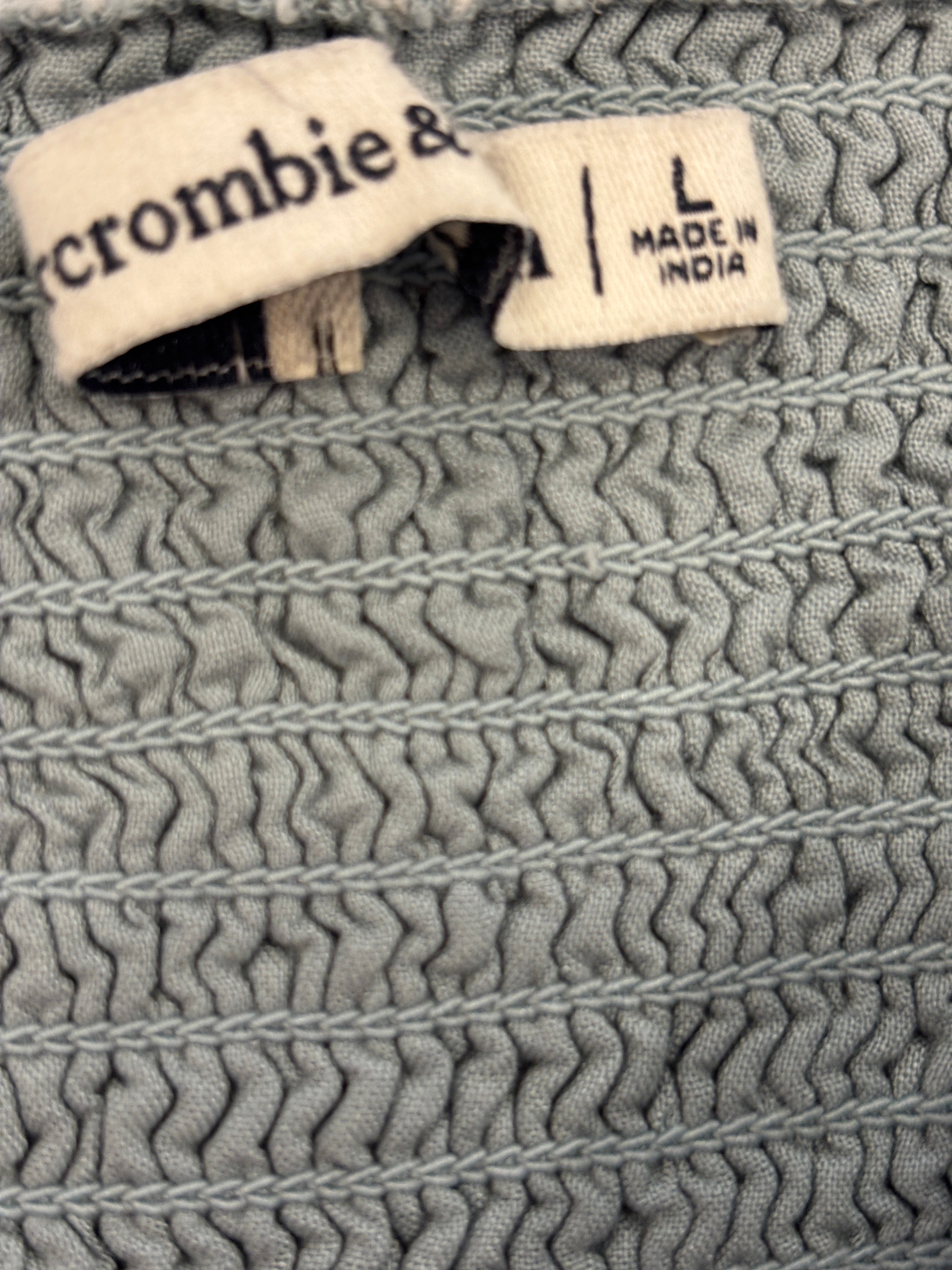 Abercrombie & Fitch Blue Floral Linen Blend Cross-Front Crop Top | Size L | Like New