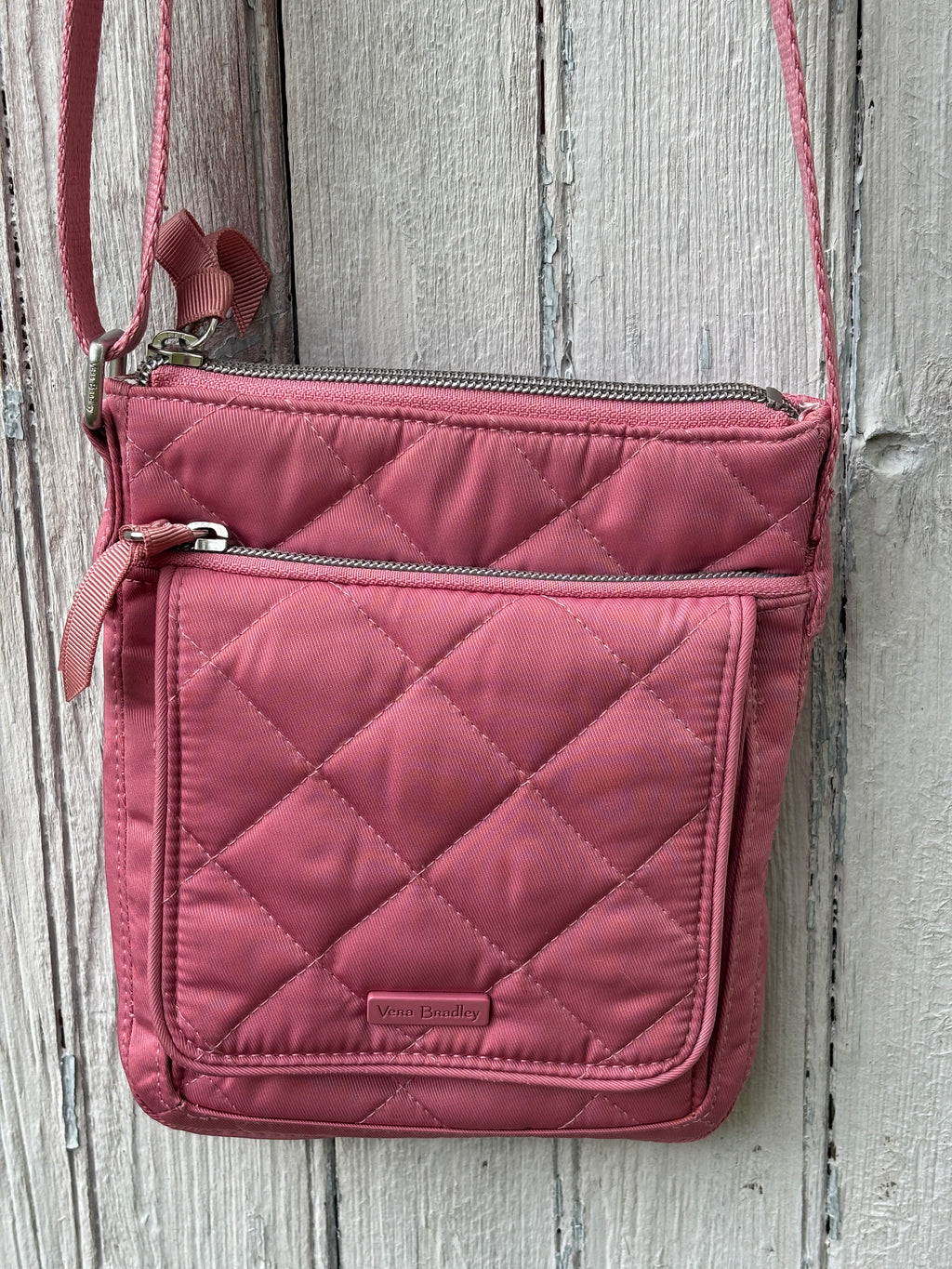 Vera Bradley Dusty Rose Quilted Crossbody Bag | Original Zip Hipster | Like New