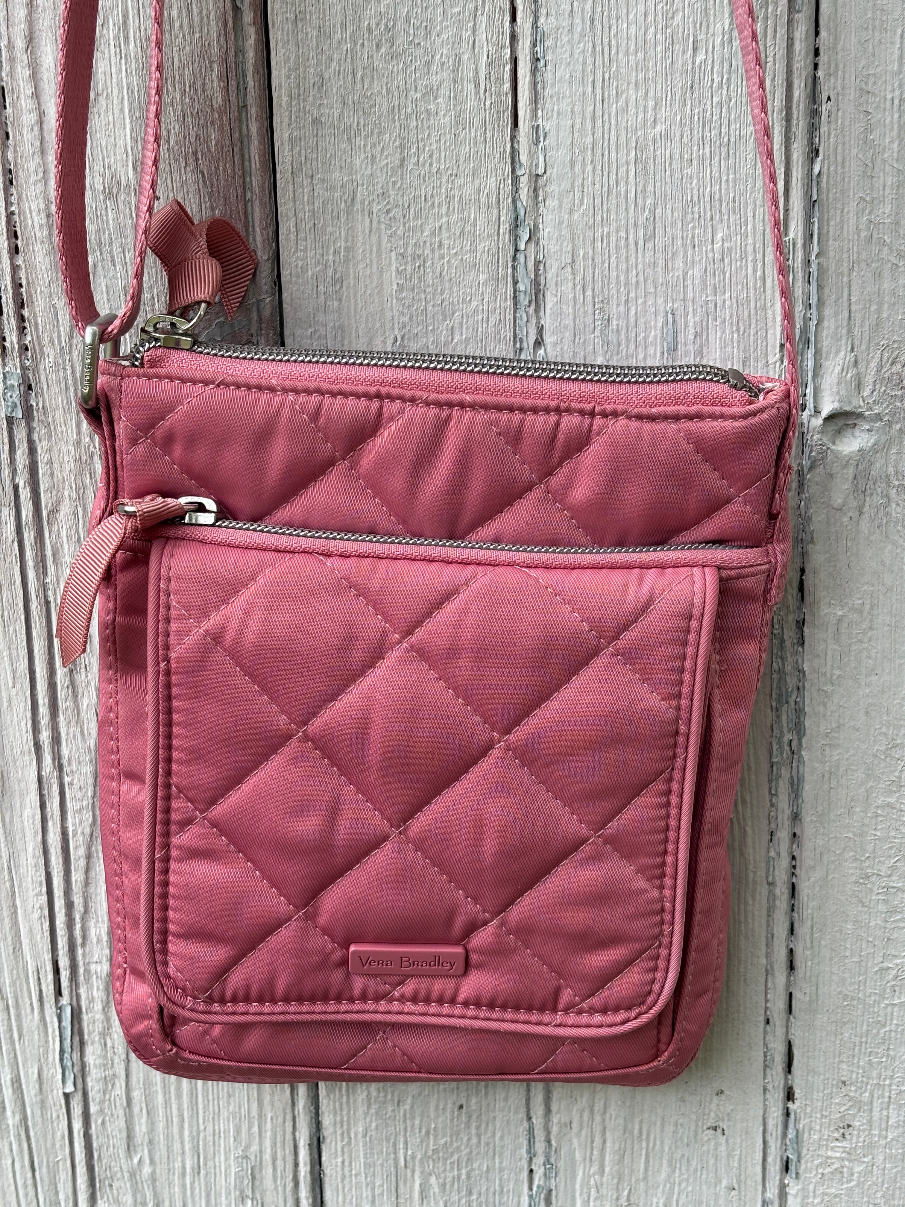 Vera Bradley Dusty Rose Quilted Crossbody Bag | Original Zip Hipster | Like New