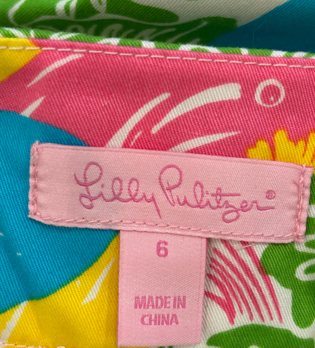 Lilly Pulitzer Tropical Toucan Print Skort | Pink, Green & Blue | Size 6 | Like New