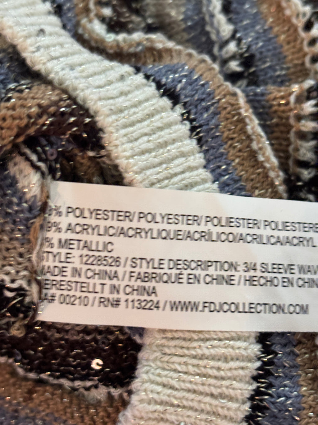 FDJ Soho Stripe Wave Knit Sweater Medium NWT