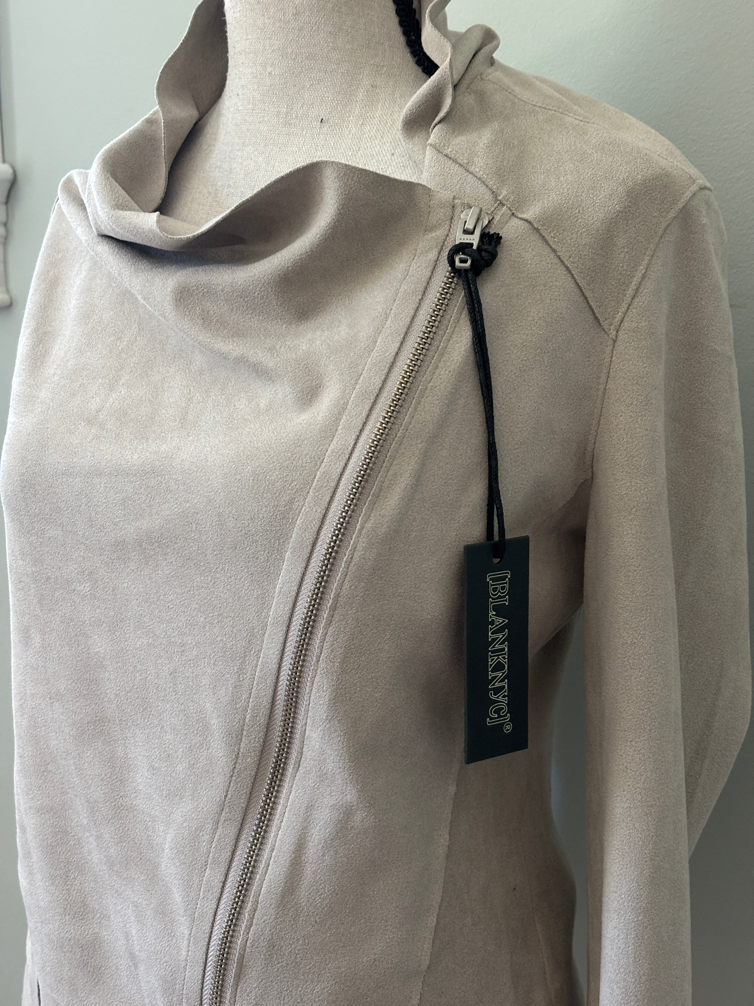 BLANKNYC Faux Suede Asymmetrical Zip Moto Jacket Extra Small  NWT
