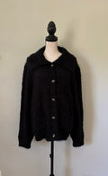 Hayden Los Angeles Fuzzy Popcorn Knit Button-Up Collared Cardigan Large NWT