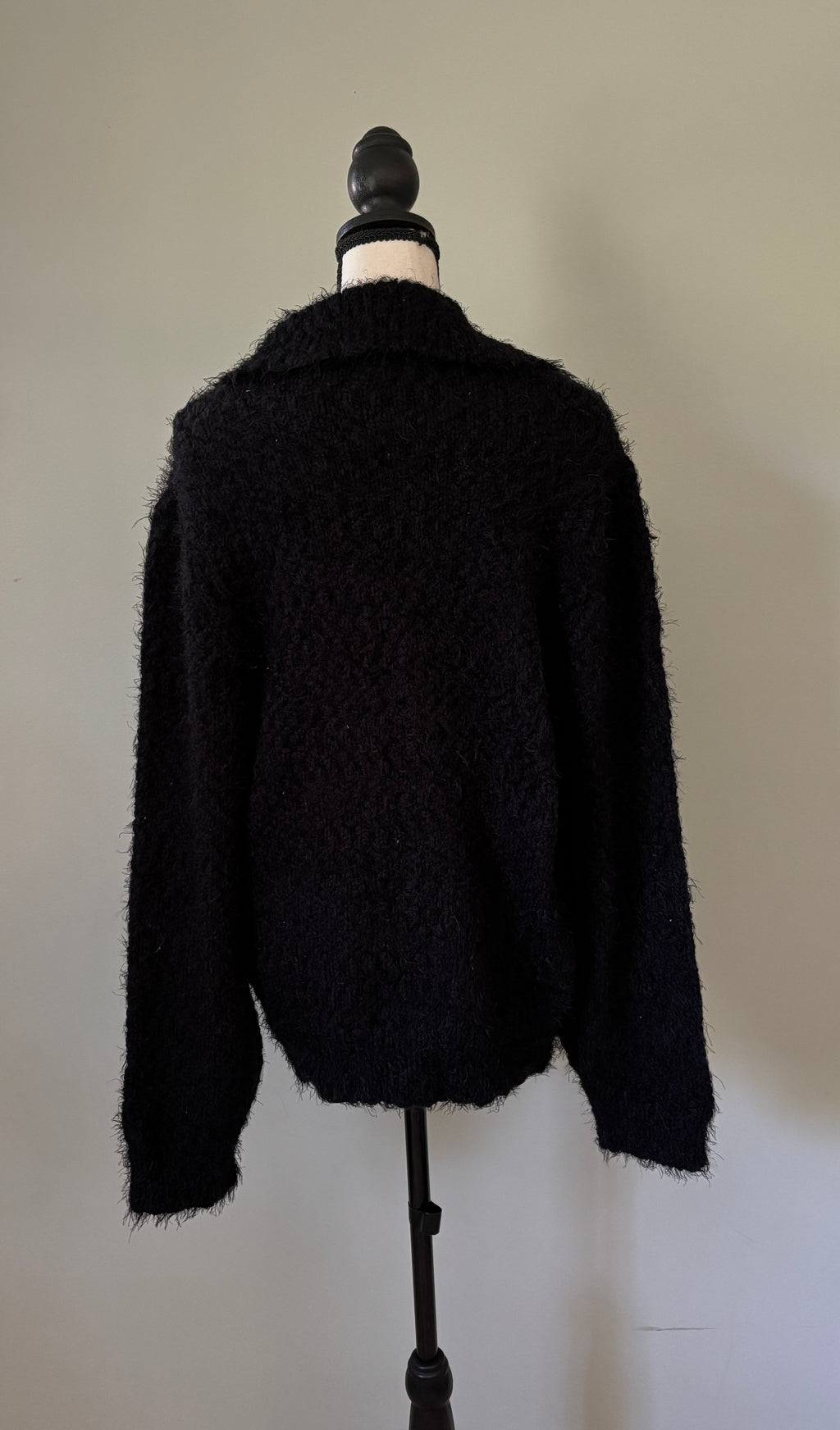 Hayden Los Angeles Fuzzy Popcorn Knit Button-Up Collared Cardigan Large NWT
